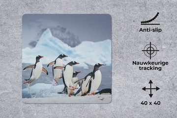MuchoWow Gaming Mauspad Pinguine springen aus dem Wasser (1-St), Mousepad mit Rutschfester Unterseite, Gaming, 40x40 cm, XXL, Großes