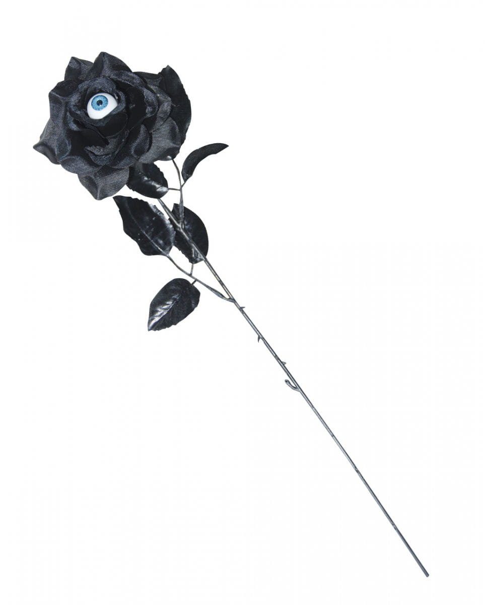 Dekofigur Schwarze Rose mit Auge als Halloween & Gothic Deko