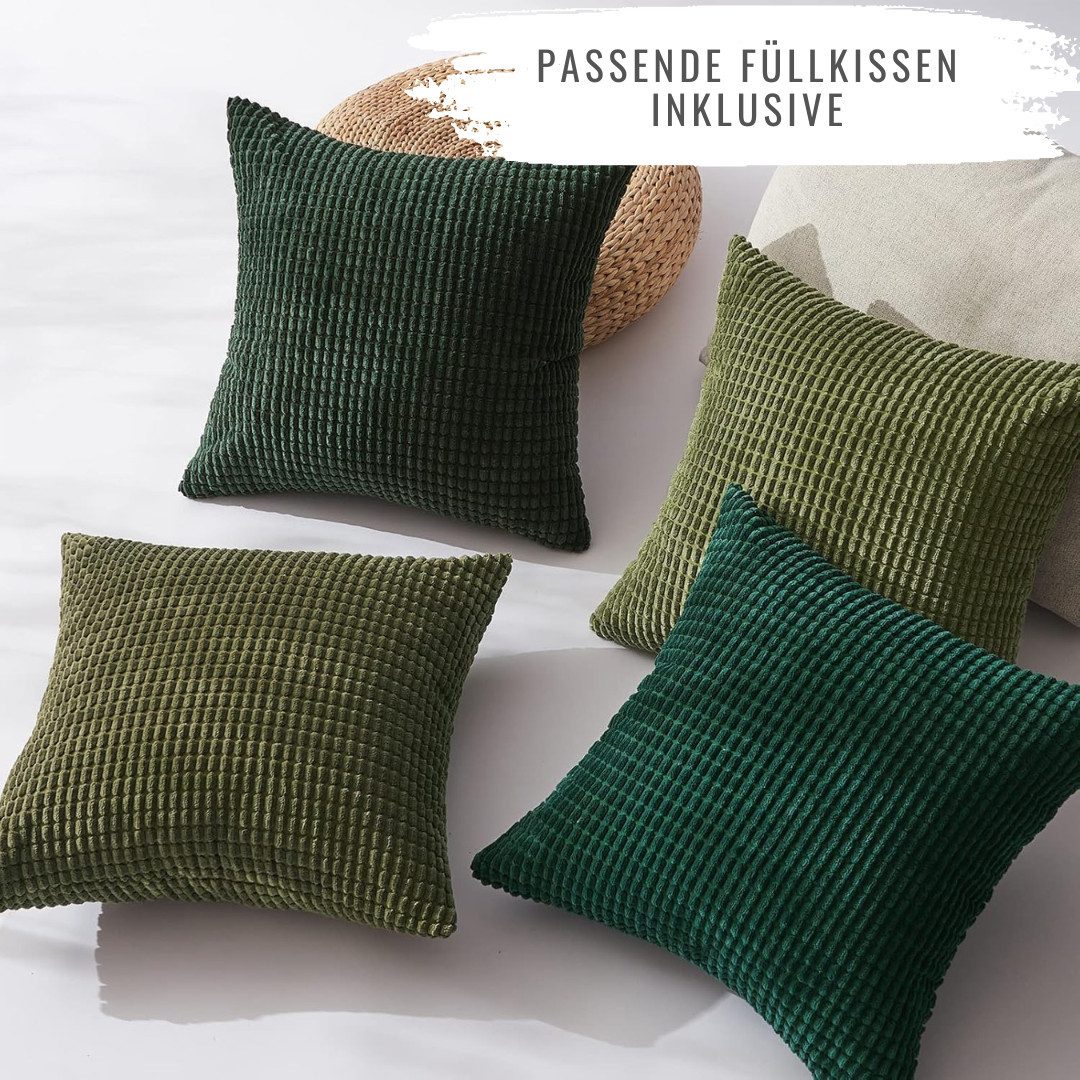 Interior by Hakito Dekokissen 4er Set Kissenbezüge inklusive Füllkissen Set günstig online kaufen