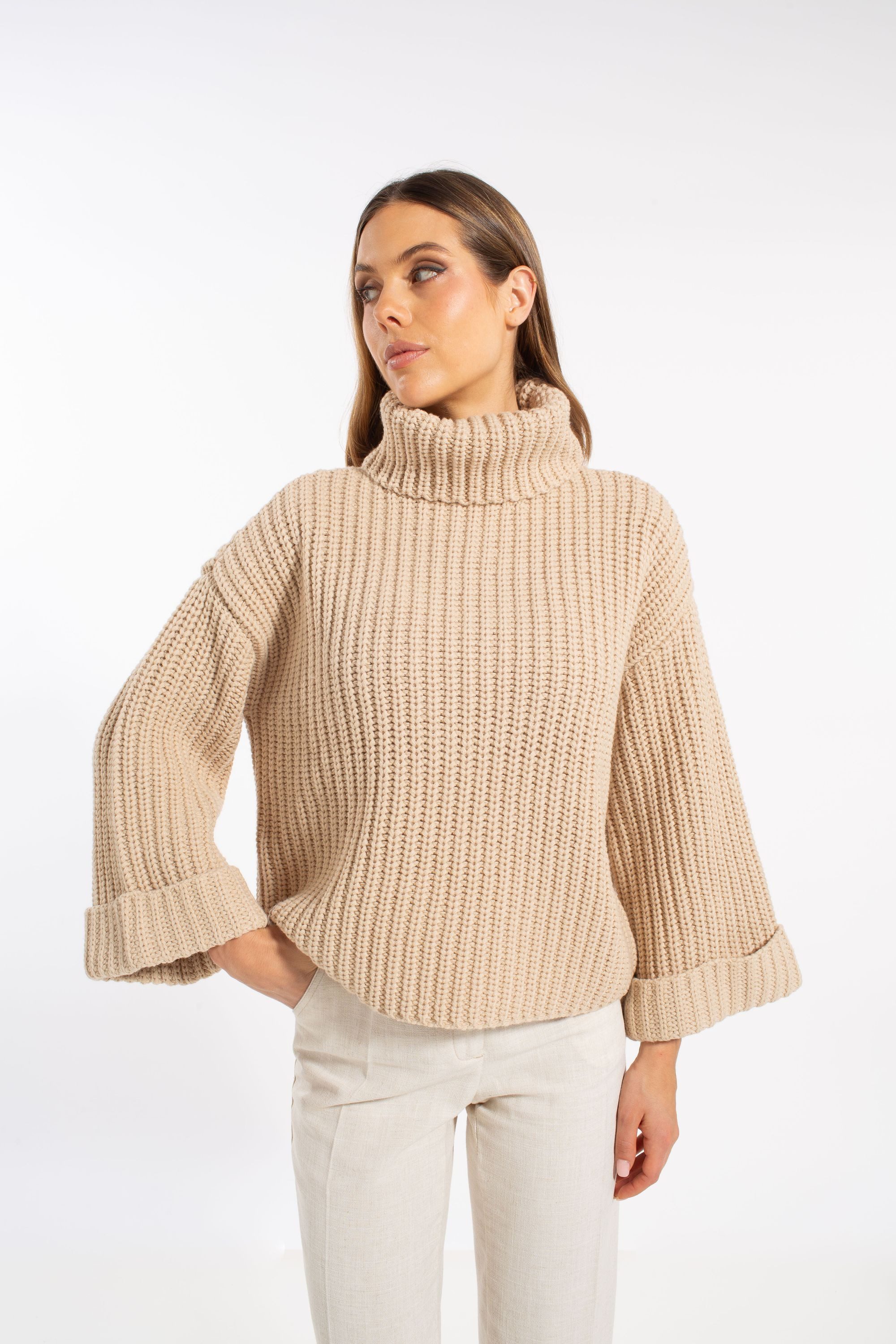 ADLYSH Strickpullover CHUNKY ROLLKRAGEN PULLOVER
