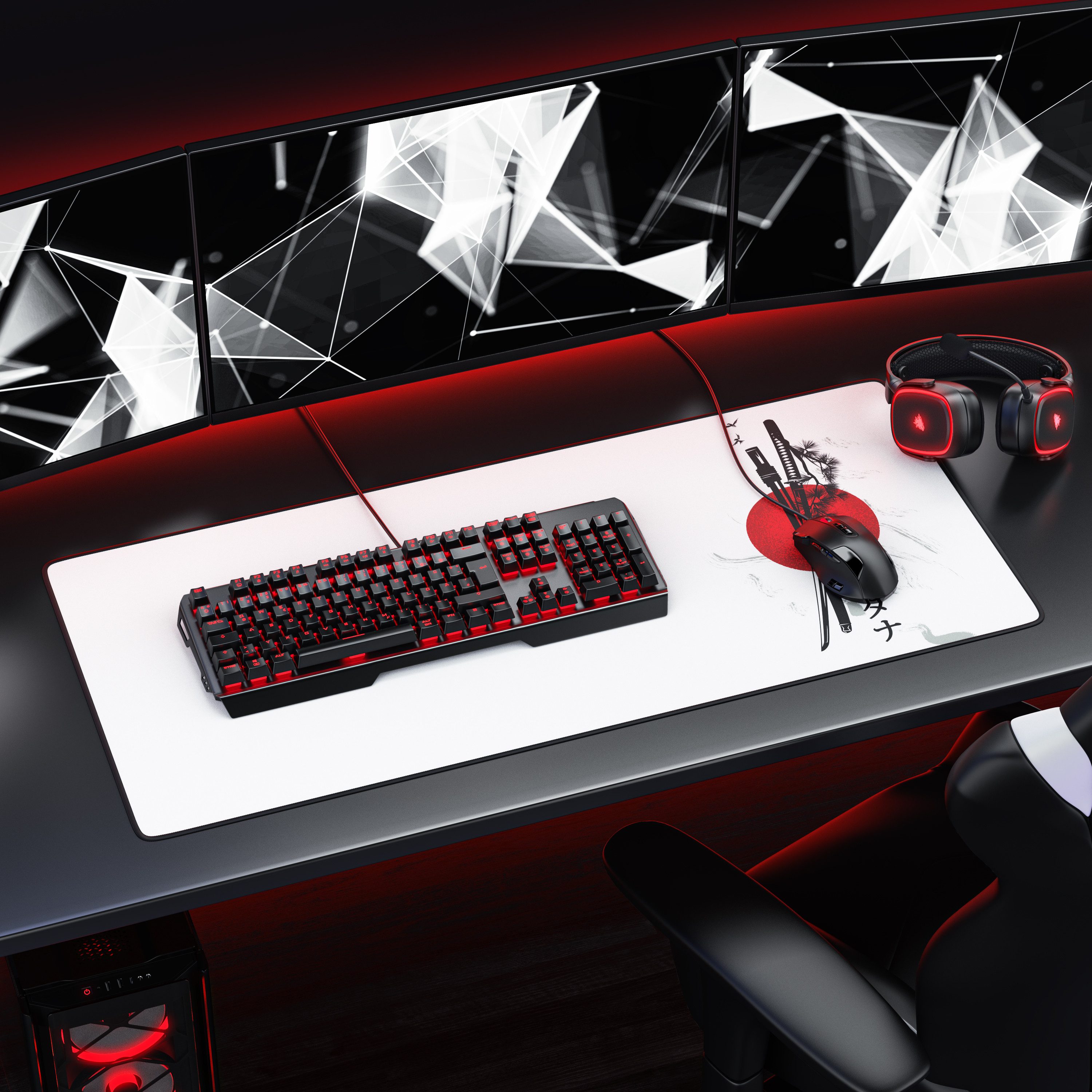 Titanwolf Gaming Mauspad XXL Speed Mousepad 900 x 400 x 3 mm, Schreibtischauflage, abwaschbar (1-St), rutschfeste Rückseite, Geschwindigkeit & Präzision, Japan  – Bild 5 von 5