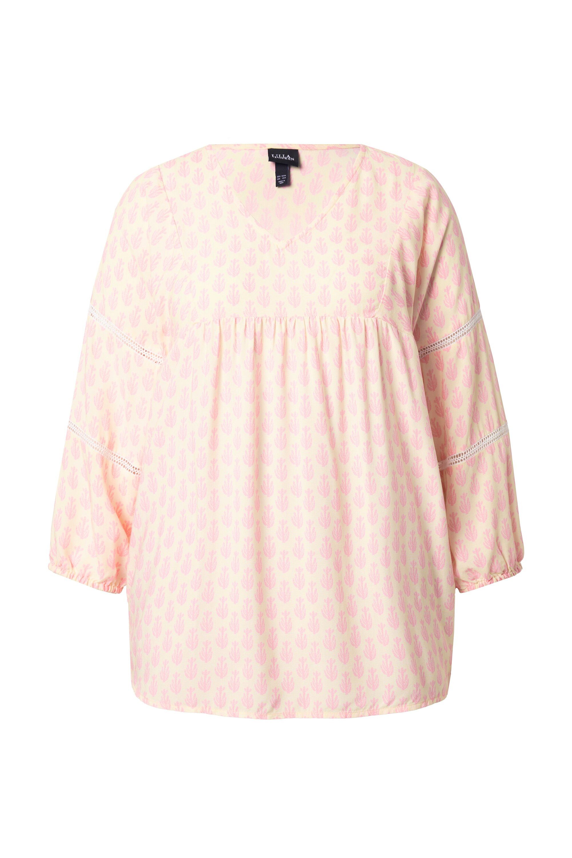 Ulla Popken Tunika Bluse Kaktus A-Linie 3/4-Arm Spitze günstig online kaufen