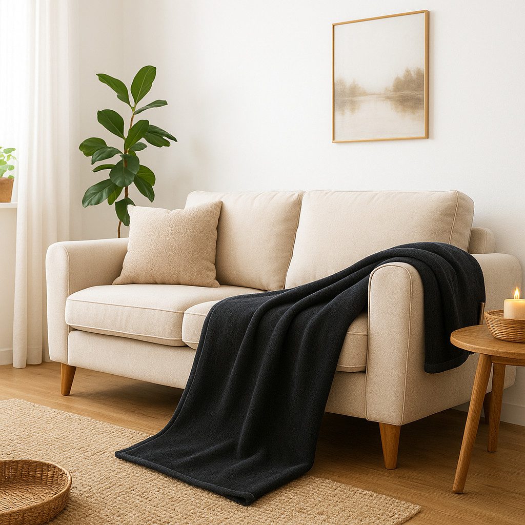 Wohndecke Cotton Home, Biederlack, im Uni Design, Kuscheldecke – Bild 3 von 4