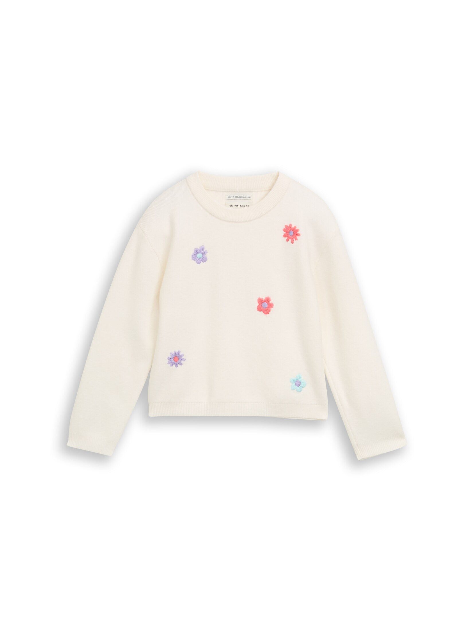 TOM TAILOR Strickpullover Pullover & Strickjacken Strickpullover mit Blumen-Stickerei
