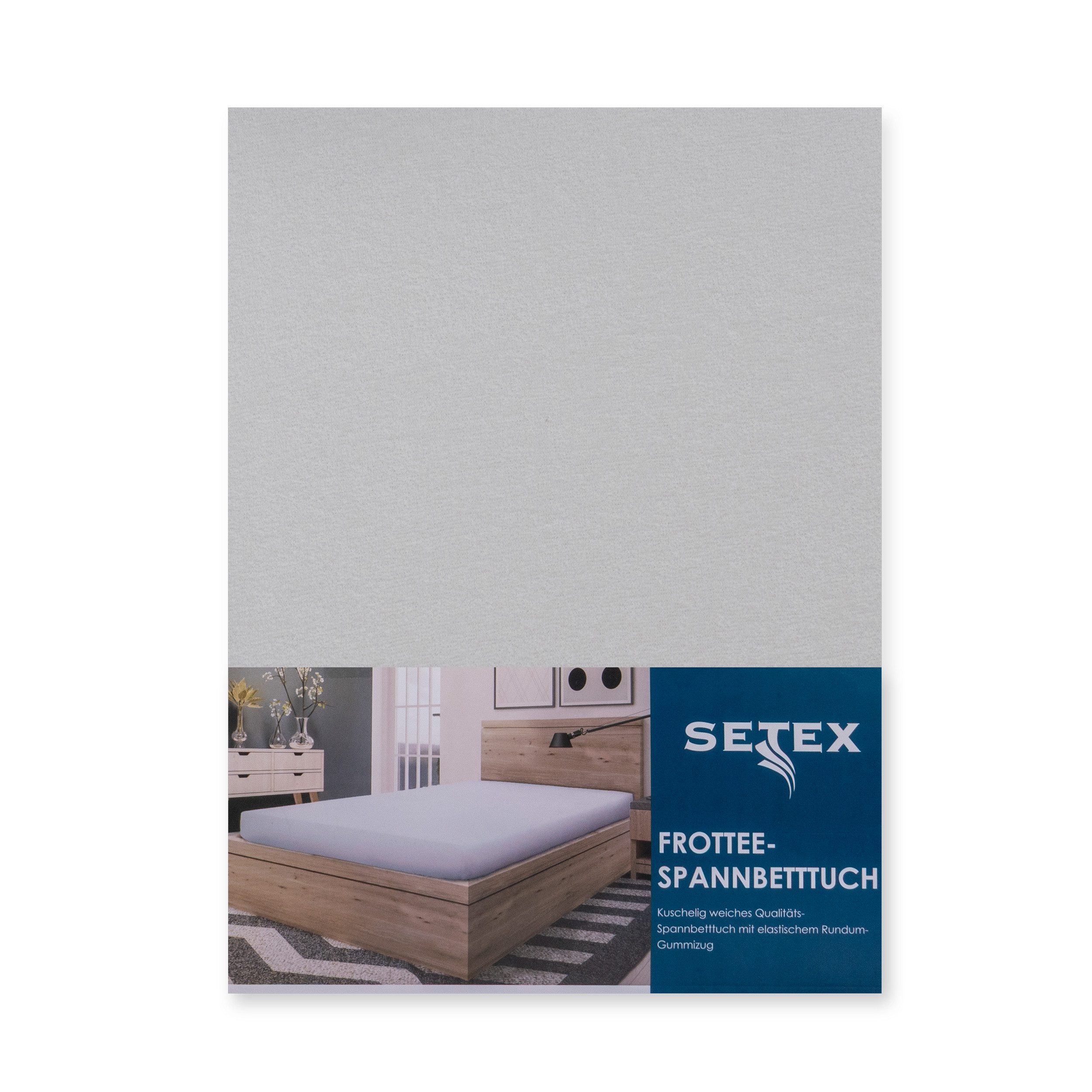 SETEX Spannbettlaken Frottee, Frottee, Gummizug: rundum, (1 Stück), uni, Frottee
