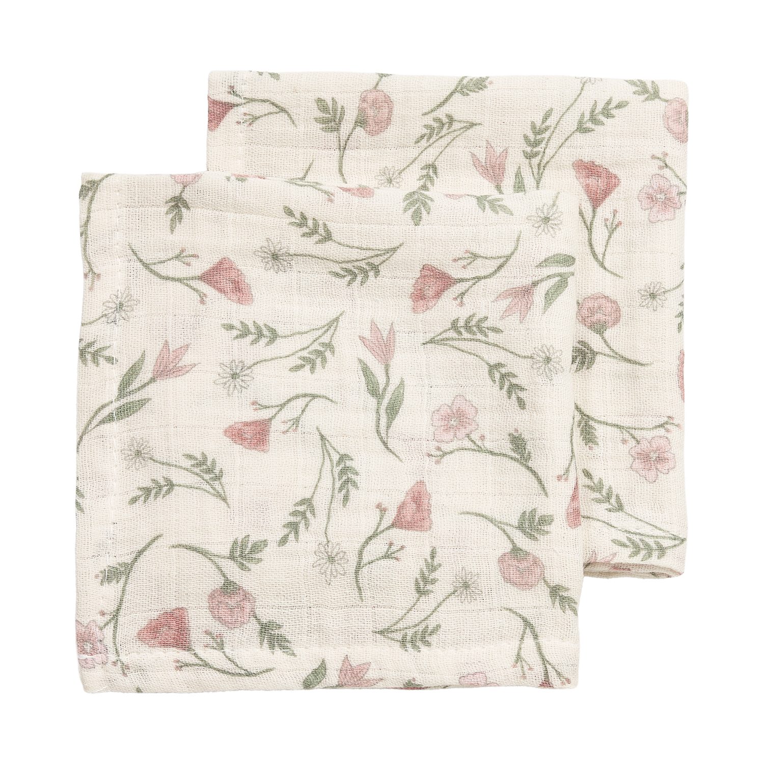 Meyco Baby Stoffwindeln Flower Multicolour (2-St), 30x30cm - 2-Pack