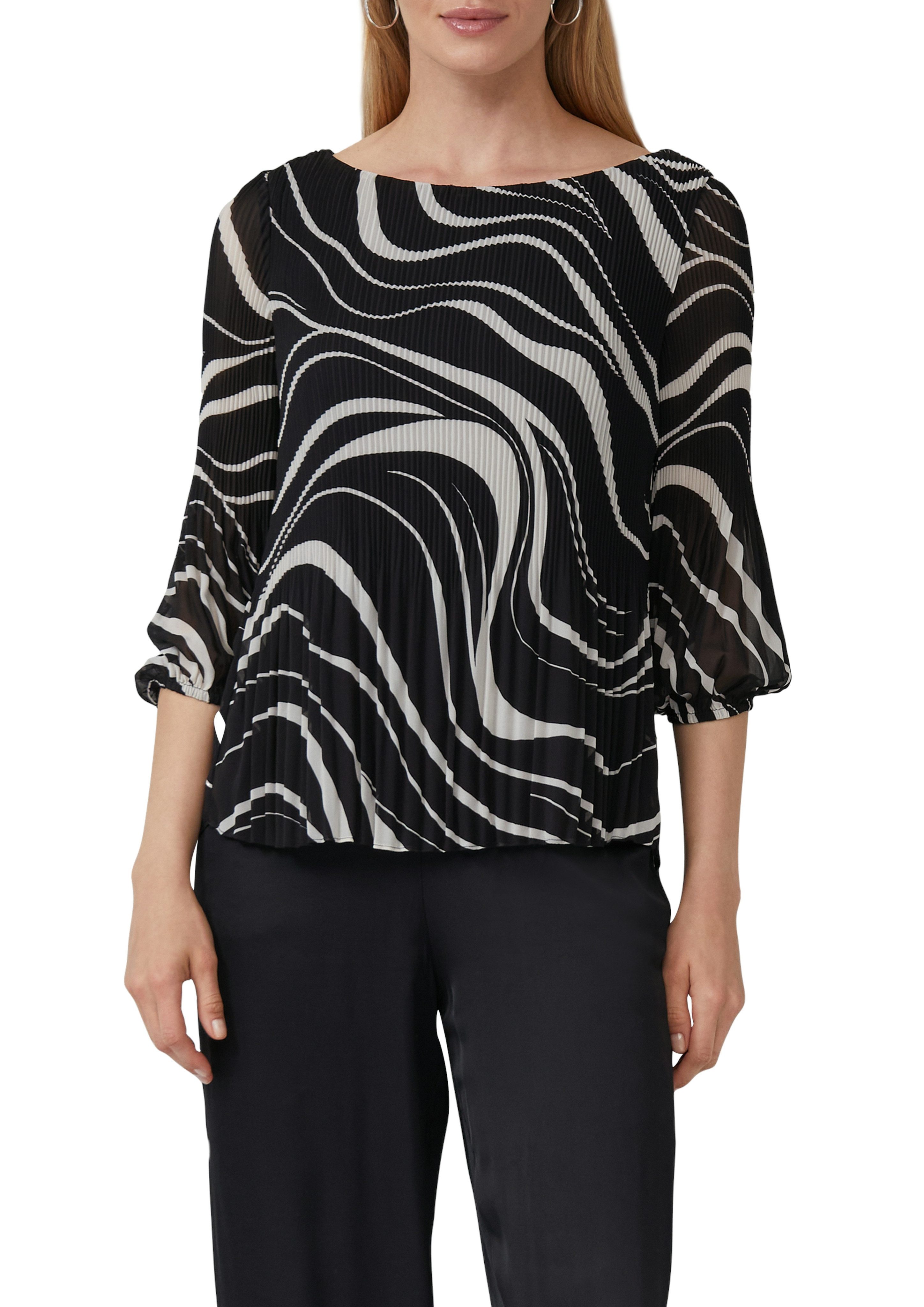 s.Oliver BLACK LABEL Klassische Bluse mit All-Over Print günstig online kaufen