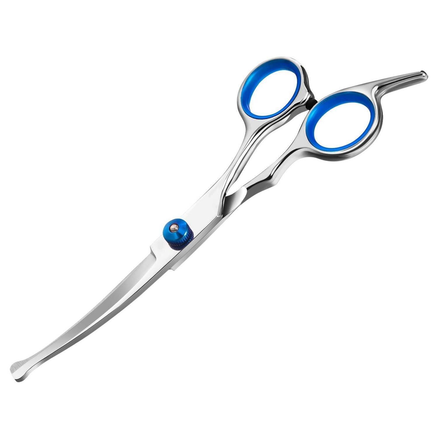 LuxusKollektion Scheren-Set Hundeschere Set Rund Blau Edelstahl