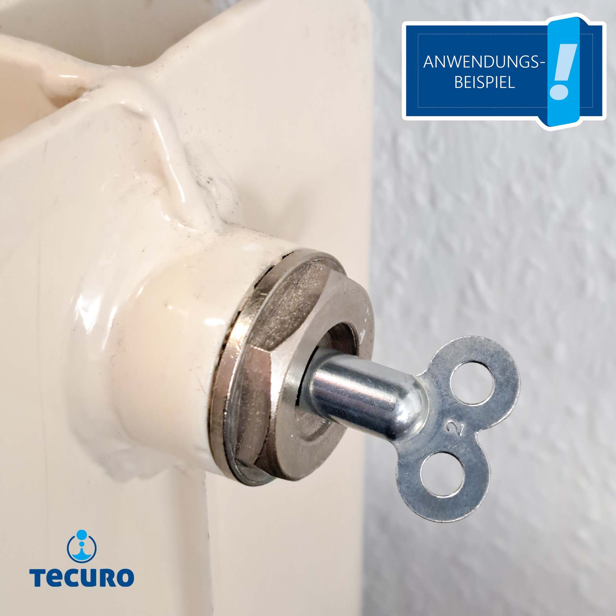 tecuro Heizkörper Metall-Heizkörper-Entlüftungsschlüssel, 4-Kant mit 5 mm – Bild 4 von 4