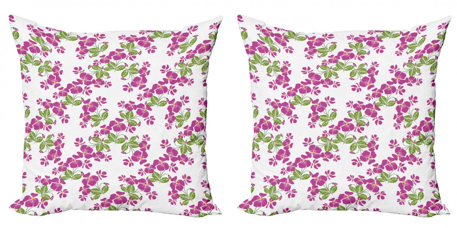 Abakuhaus Kissenbezüge Doppelseitiger blühen Blumen Blumen Digitaldruck, Modern Frühling (2 Accent Romantik Stück),