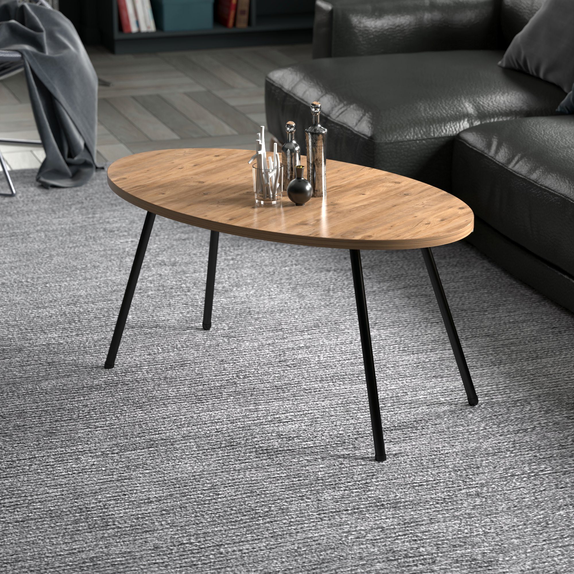 en.casa Couchtisch, »Skærbæk« Sofatisch oval 43 günstig online kaufen