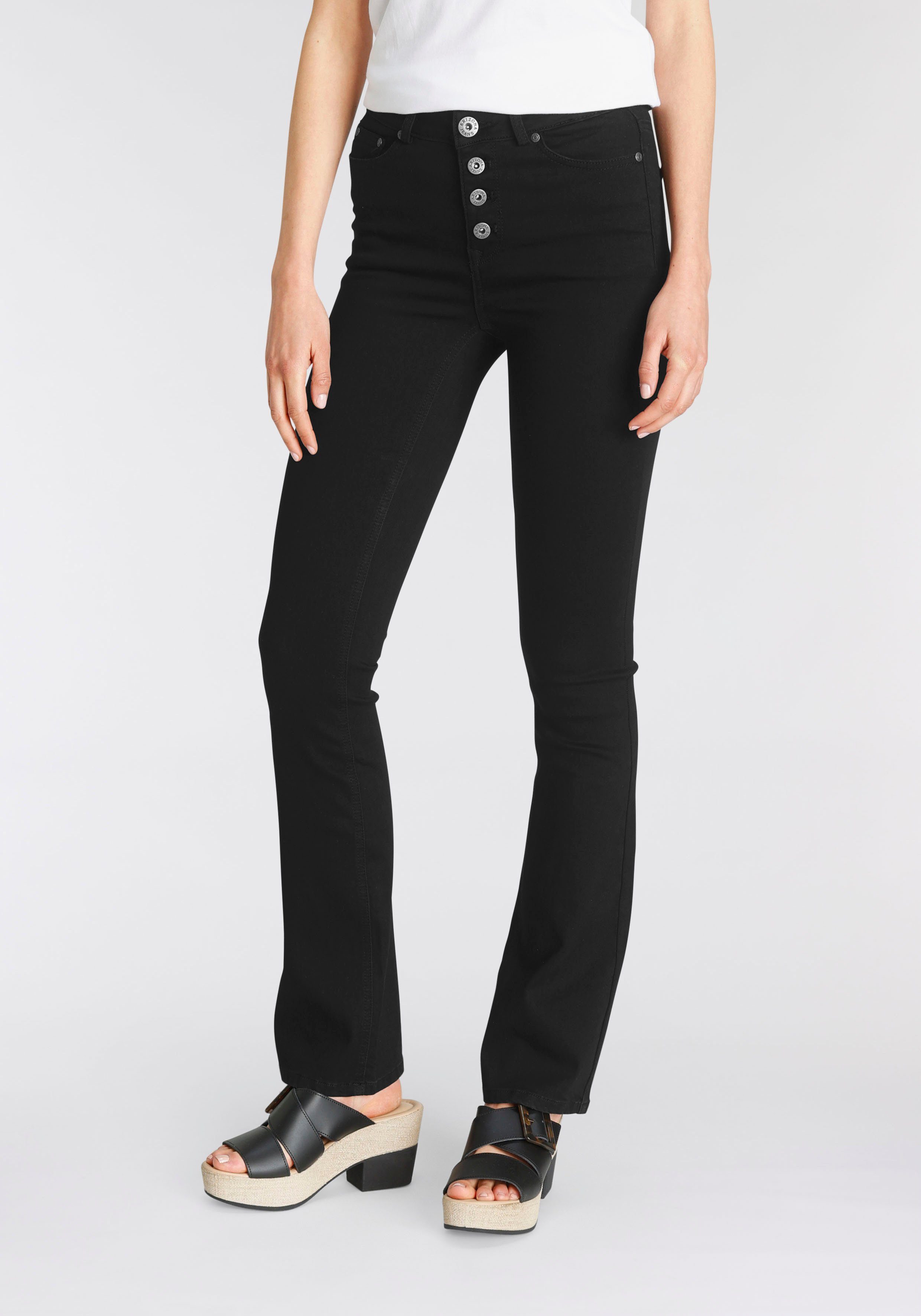 Arizona Bootcut-Jeans Ultra Stretch hohe Leibhöhe, günstig online kaufen