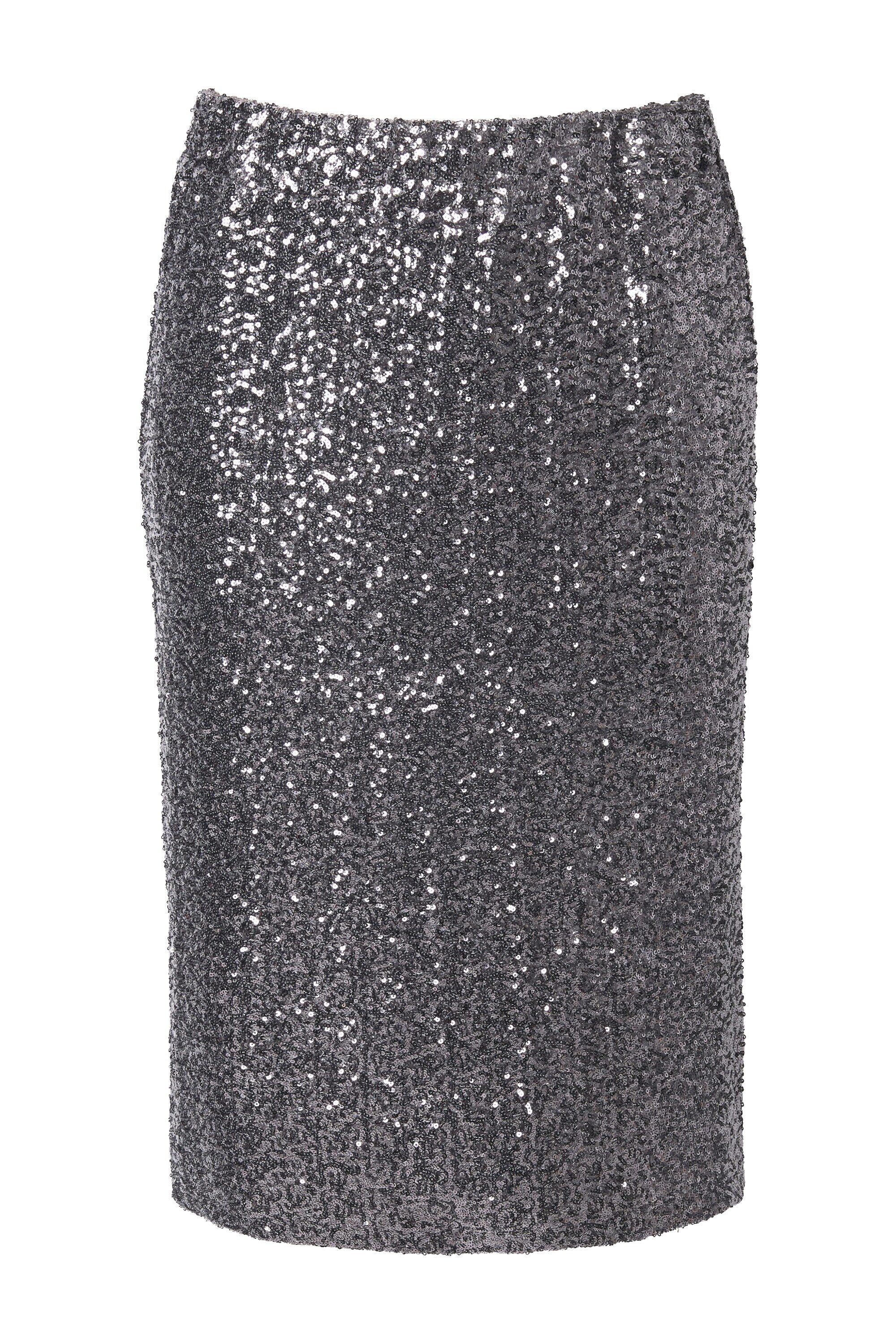 MIAMODA Midirock Pailletten-Rock schmal Elastikbund günstig online kaufen