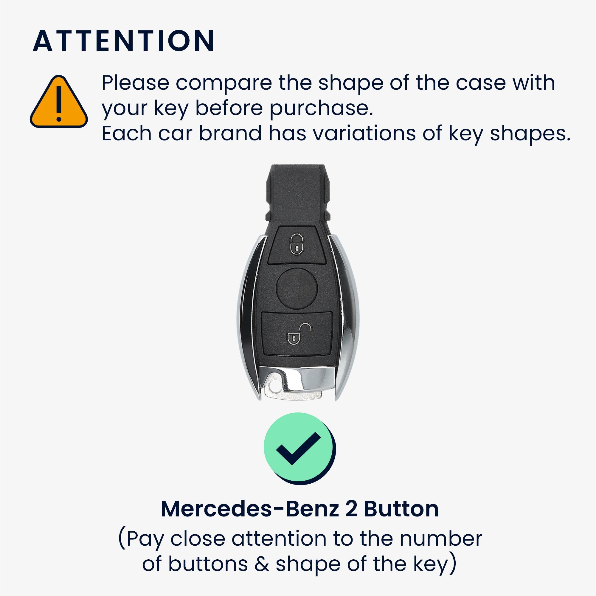Schlüsselgehäuse Gehäuse Autoschlüssel, Mercedes Auto Benz Schlüsseltasche kwmobile - für Elektronik Transponder ohne Batterien