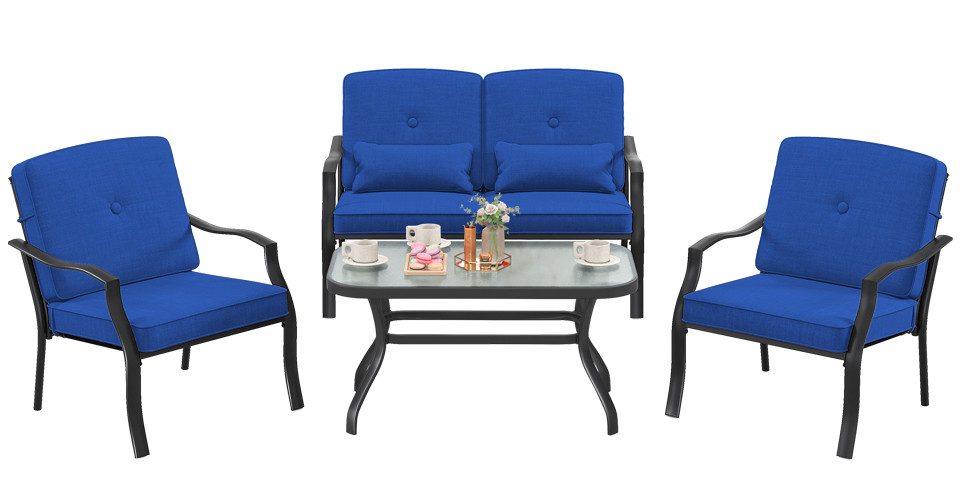 COSTWAY Gartenlounge-Set Balkonset, (4-tlg), mit Sitz- günstig online kaufen