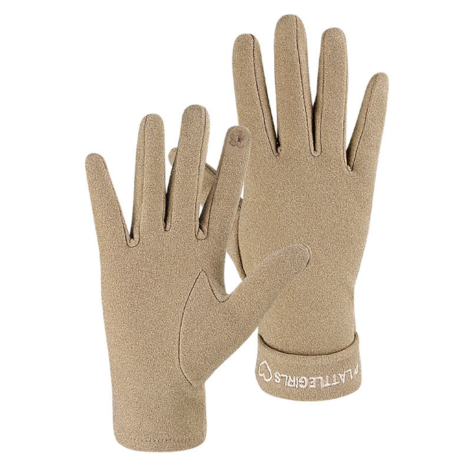 Rutaqian Strickhandschuhe 1 Paar Damen Touchscreen Fleece für Warm Sport Kaffee Gefüttert Handschuhe Fingerhandschuhe Damen Winter Warme