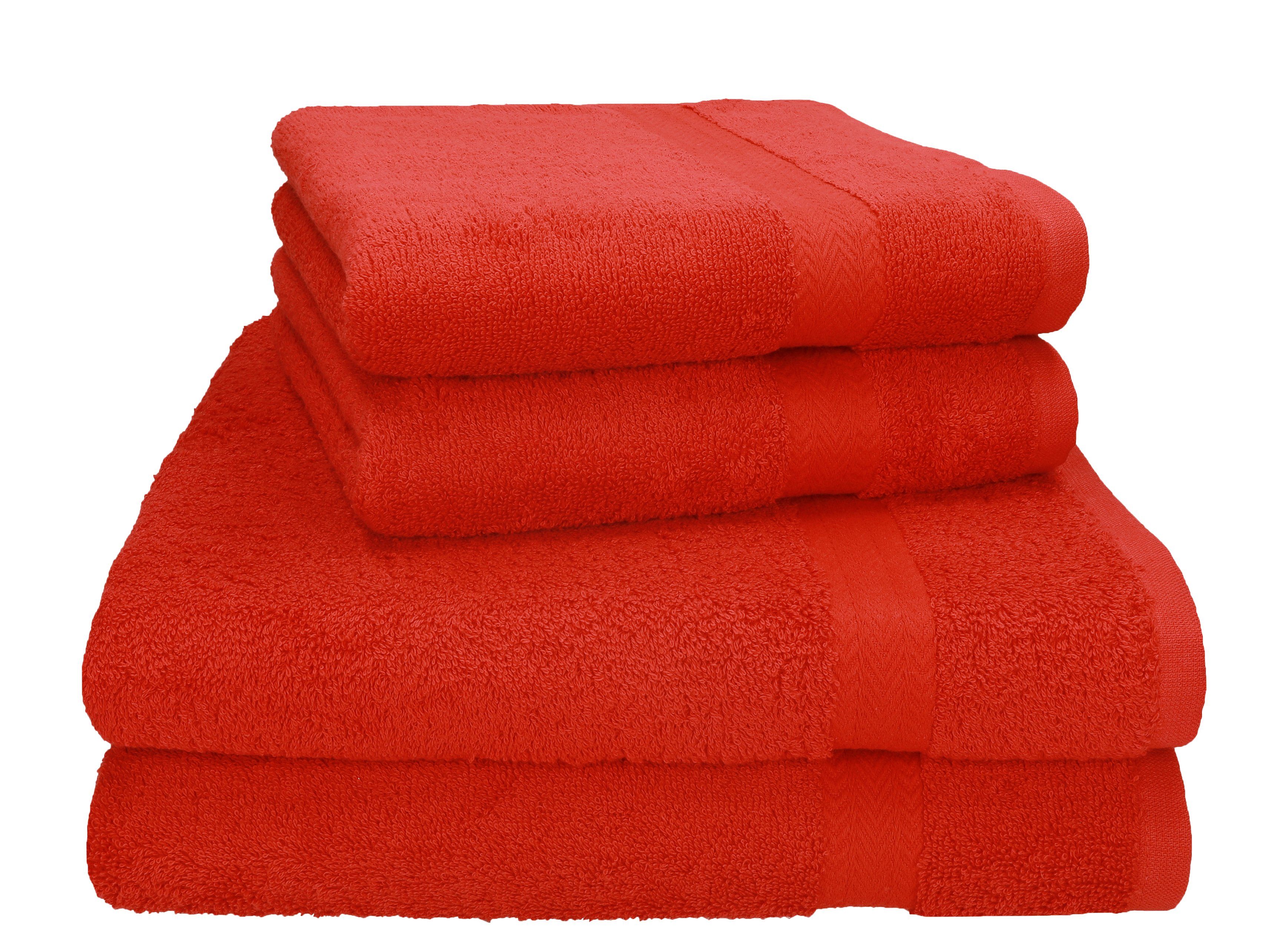 Betz PREMIUM 100% Handtücher Duschtücher, 2 Handtuch und Set Baumwolle, 2 rot 4-tlg. (4-tlg)