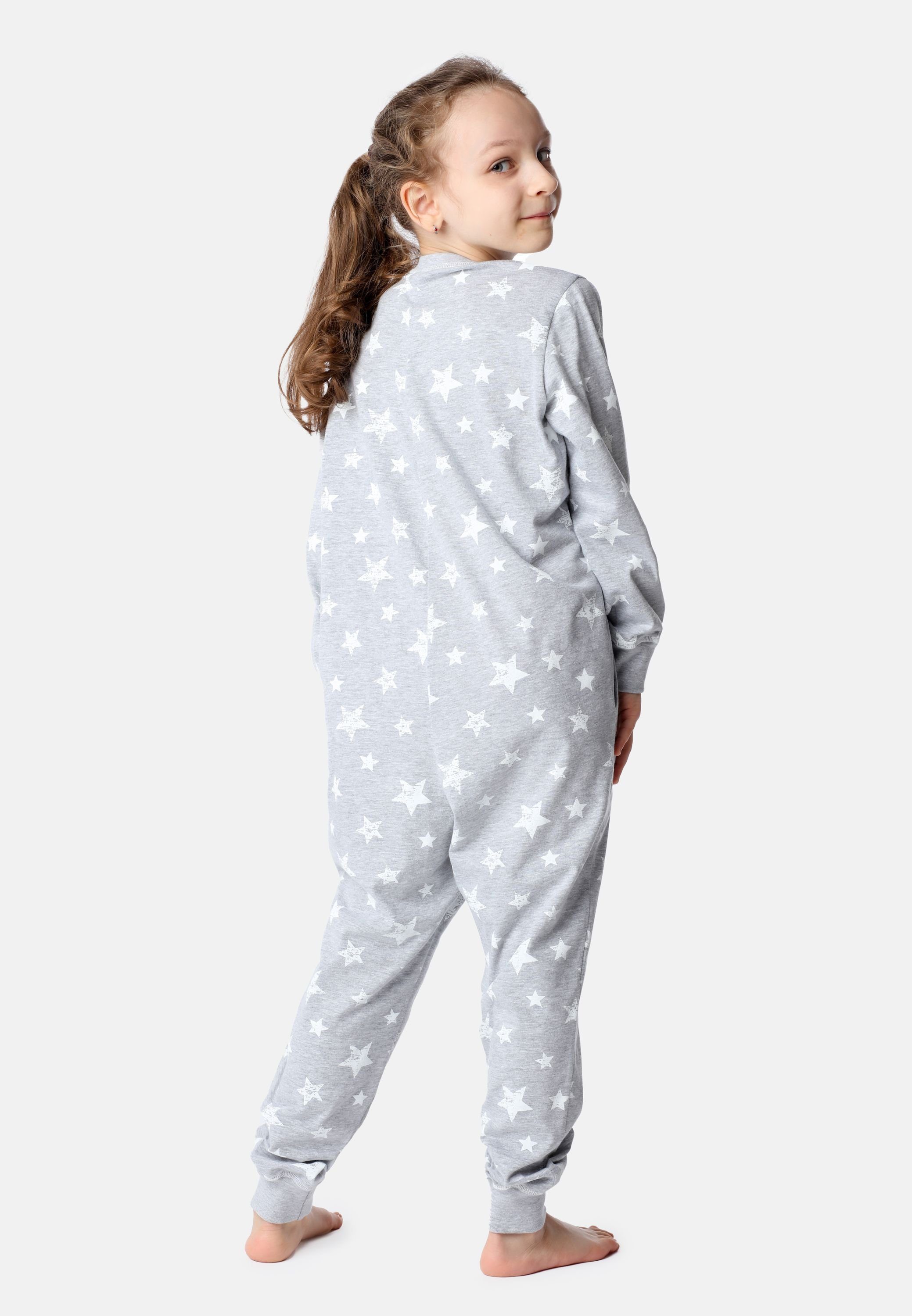 Mädchen Merry Jumpsuit Ecru Style Schlafanzug MS10-186 Melange Sterne Schlafanzug