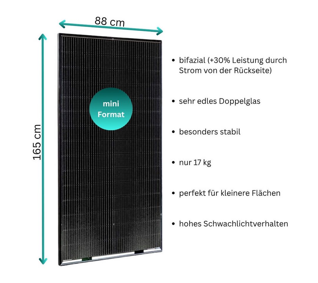 Thumbnail - MyVoltaics Balkonkraftwerk MyBasic 1260 Watt Mini-Format Solaranlage, 1260 W, bifaziale Module (bis zu +30% mehr Modulle...