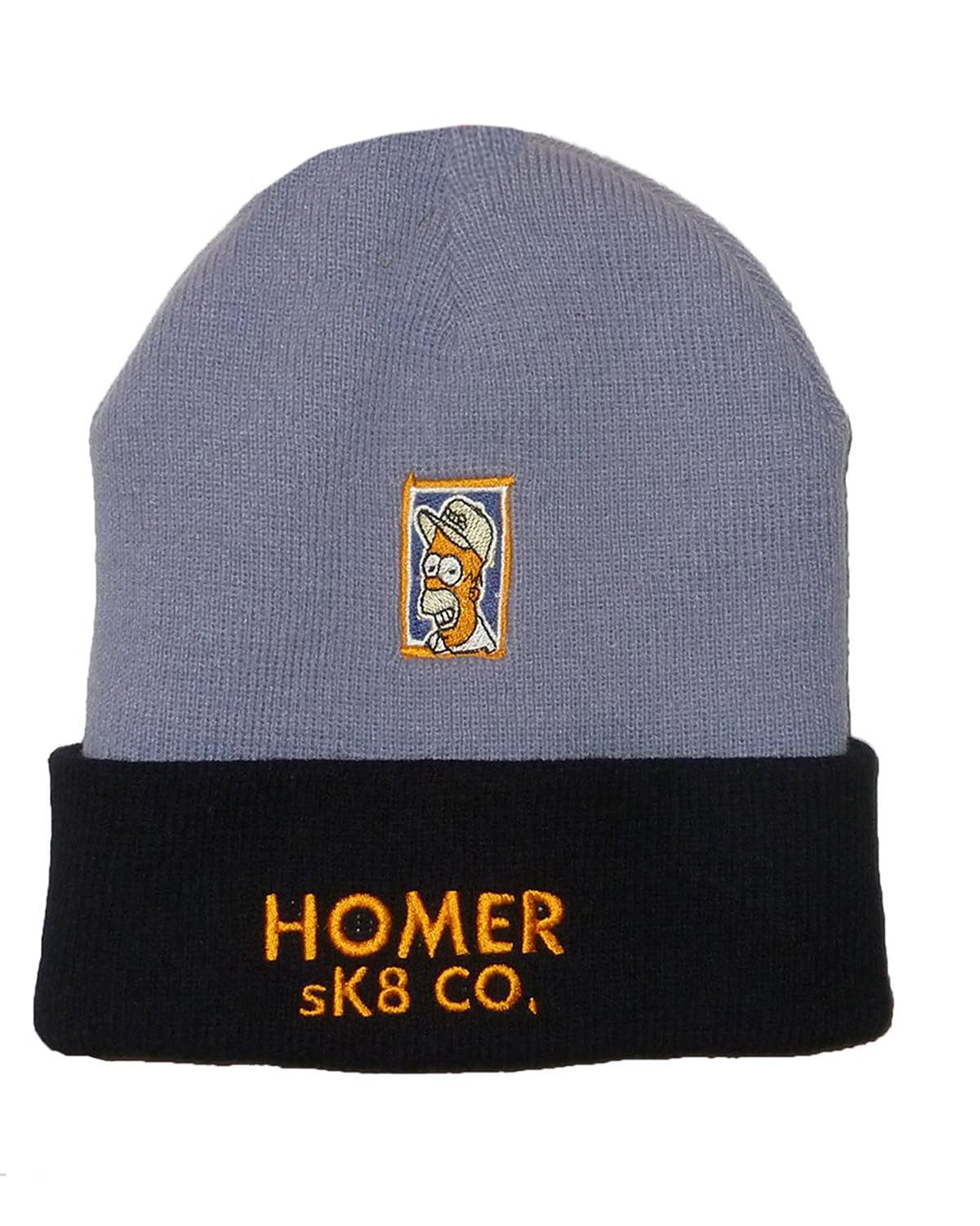 King Kameha Beanie Wintermütze Homer sK8 CO, blaugrau mit schwarz mit lizenzierter Stickerei