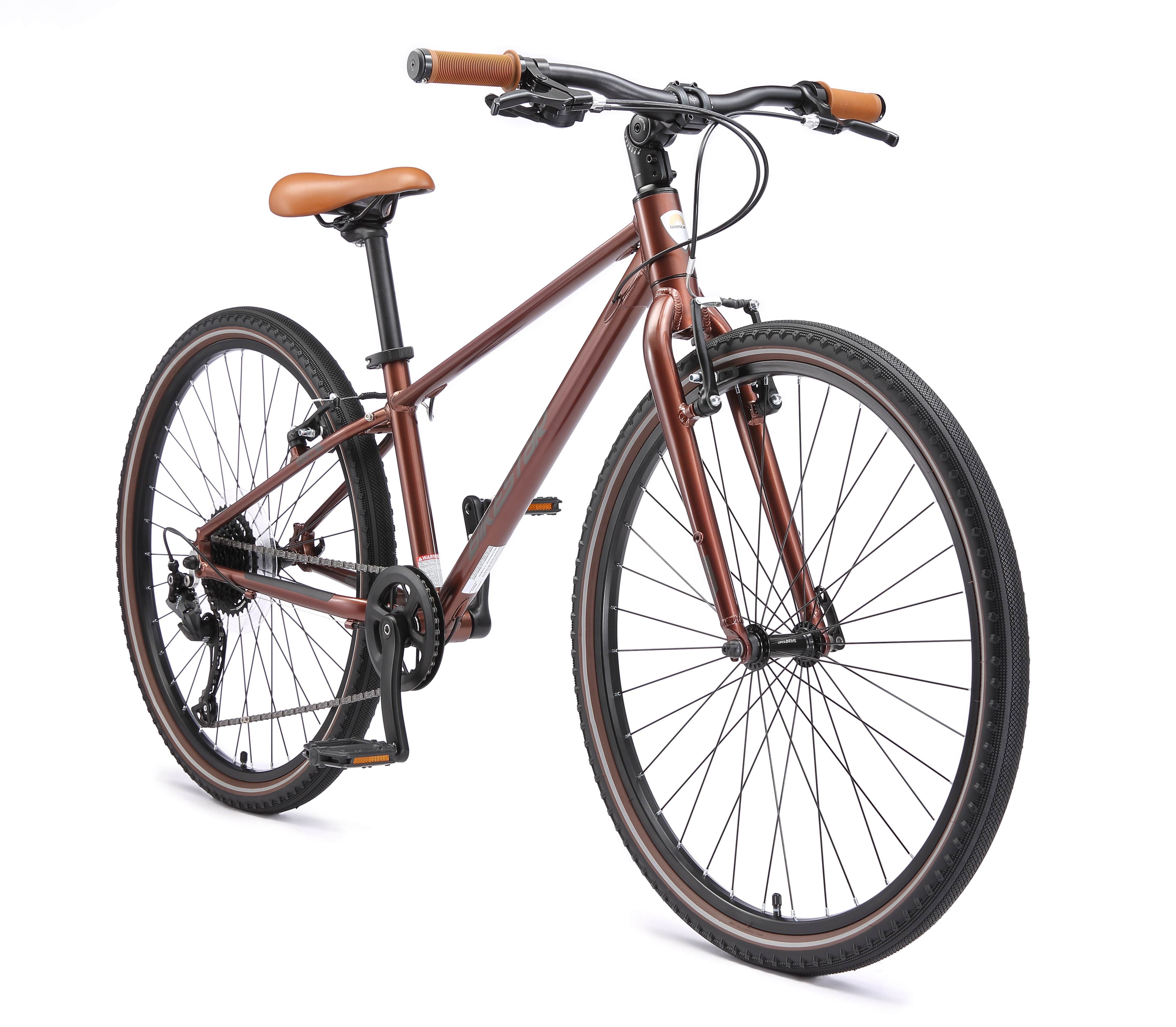 Bikestar Cityrad Leichtgewicht 10 kg 24 Zoll Aluminium ab 10 Jahre, 9 Gang Shimano RD-M2005 Schaltwerk, Kettenschaltung, Reflektierende Reifen, leichtes Treten, ergonomischer Rahmen