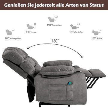 EXTSUD Massagesessel Verstellbarer Massagesessel für Senioren (Mit 2 Getränkehaltern, Seitentaschen und Wohnzimmerfernbedienung)