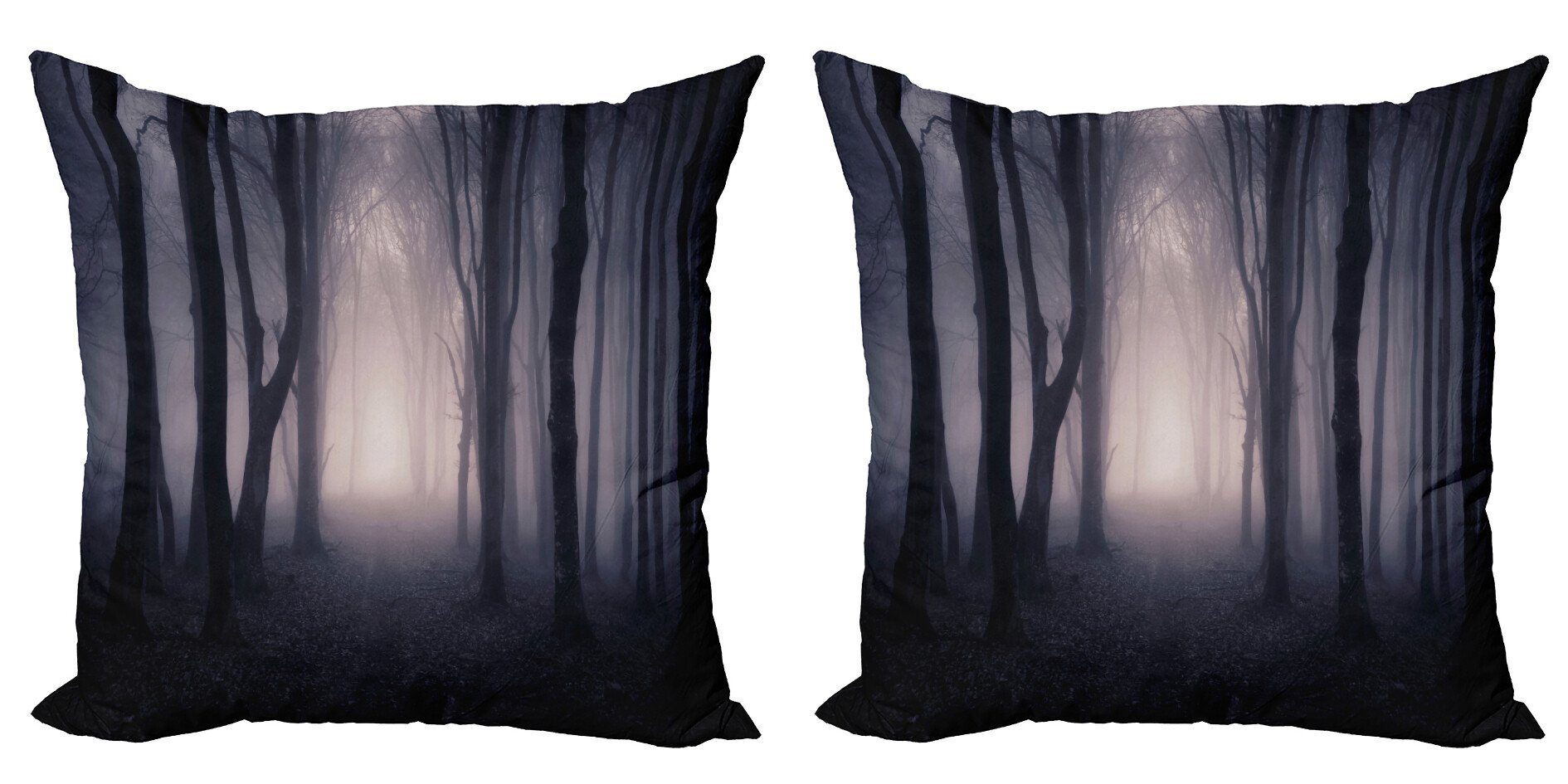 Dschungel Stück), (2 Abakuhaus Tief Kissenbezüge Digitaldruck, Wald im Spooky Modern Accent Doppelseitiger