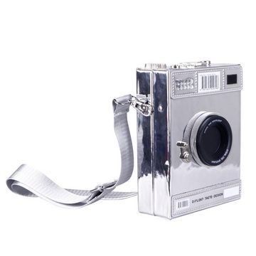 GalaxyCat Umhängetasche Handtasche im alte Kamera Style, 30er Retro Clutch, 17x13cm, Schwar, Clutch in Retro Optik