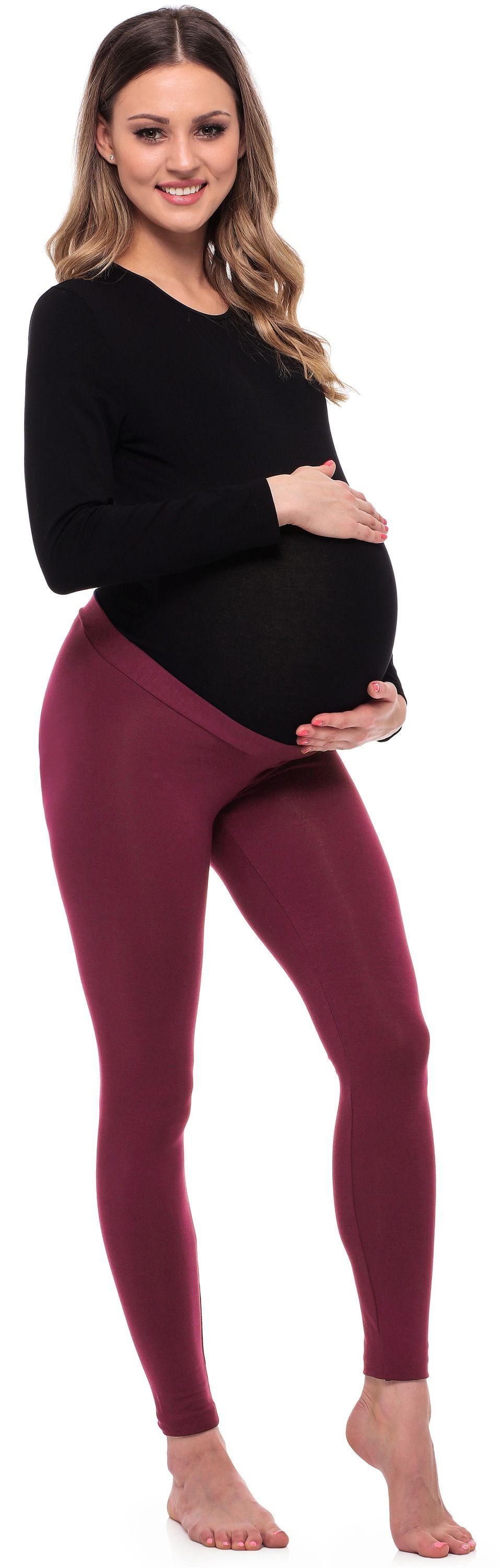 Be Mammy Umstandsleggings Lange Umstandsleggings aus Viskose BE20-253 (1-tlg) elastischer Bund