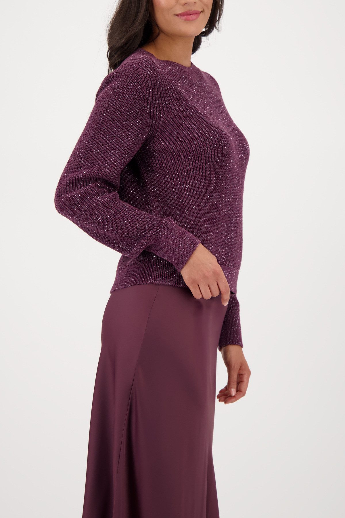 Monari Strickpullover Pullover Basic Lurex Mit günstig online kaufen