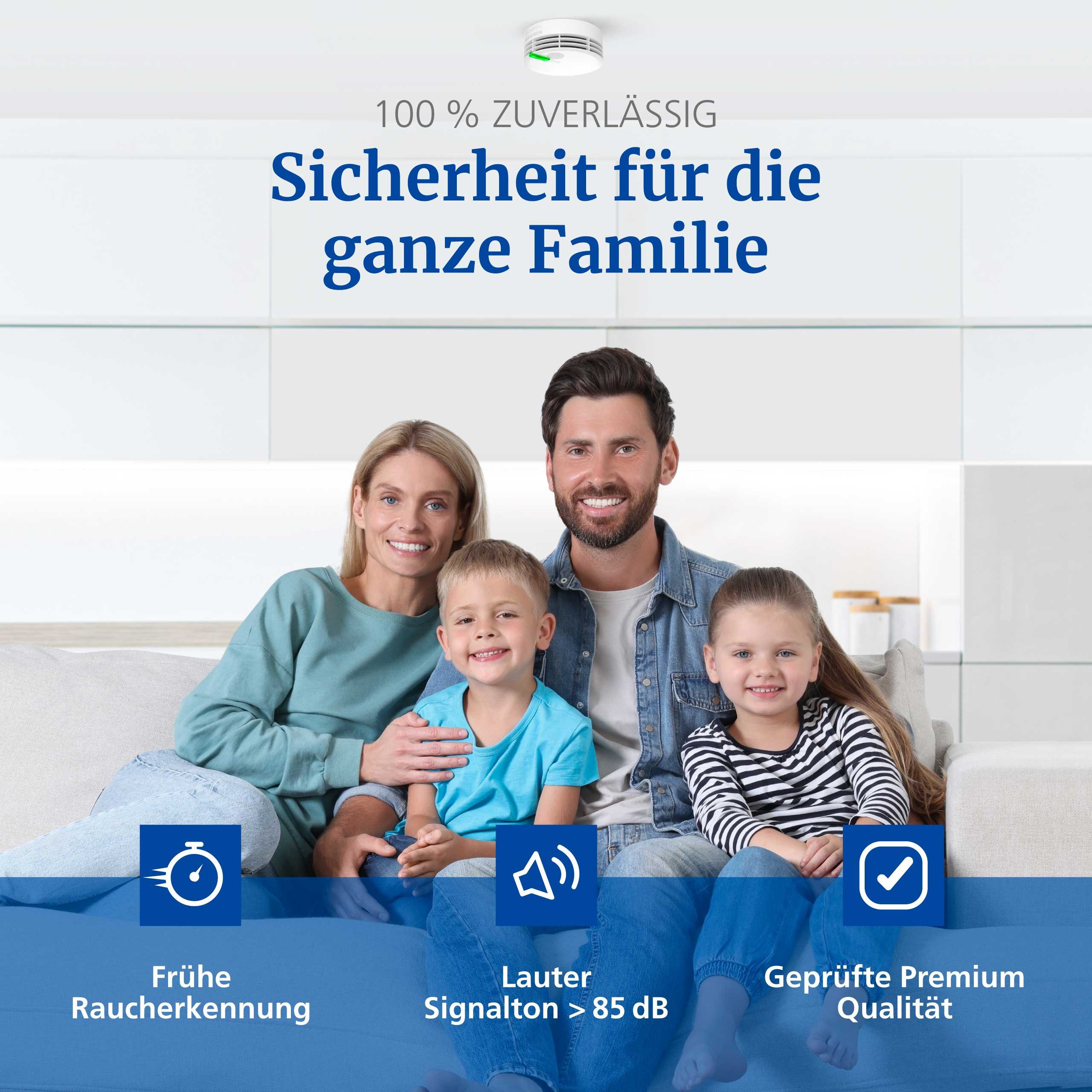 Hekatron Hekatron Genius Plus Rauchmelder (10 Jahre Batterie, Testsieger Stiftung Warentest, made in Germany)