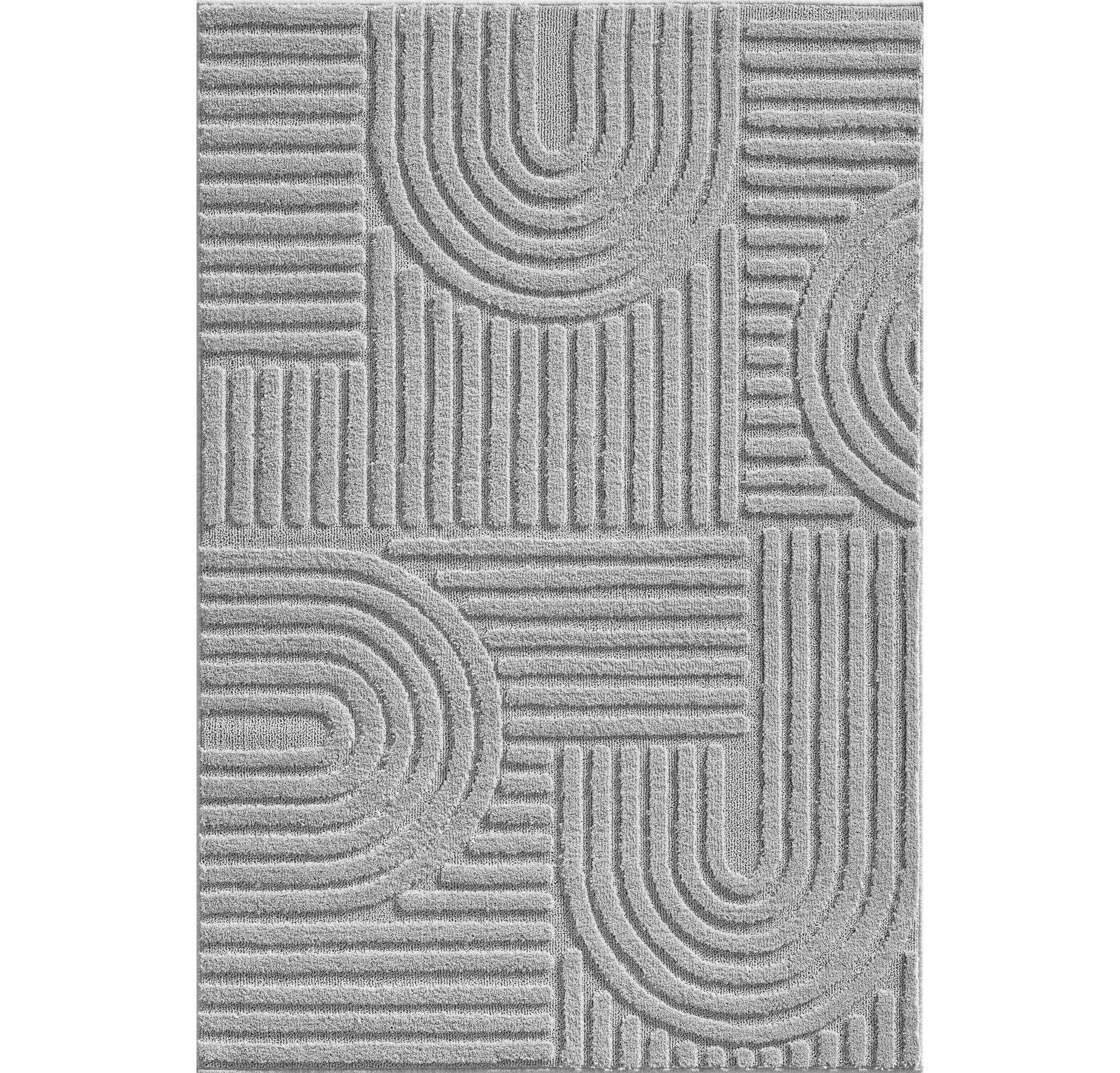 Teppium Hochflor-Teppich Boho-Design, Rechteckig, Höhe: 20 mm, Teppich Wohnzimmer Skandinavisches Boho Teppich Hoch-Tief Effekt