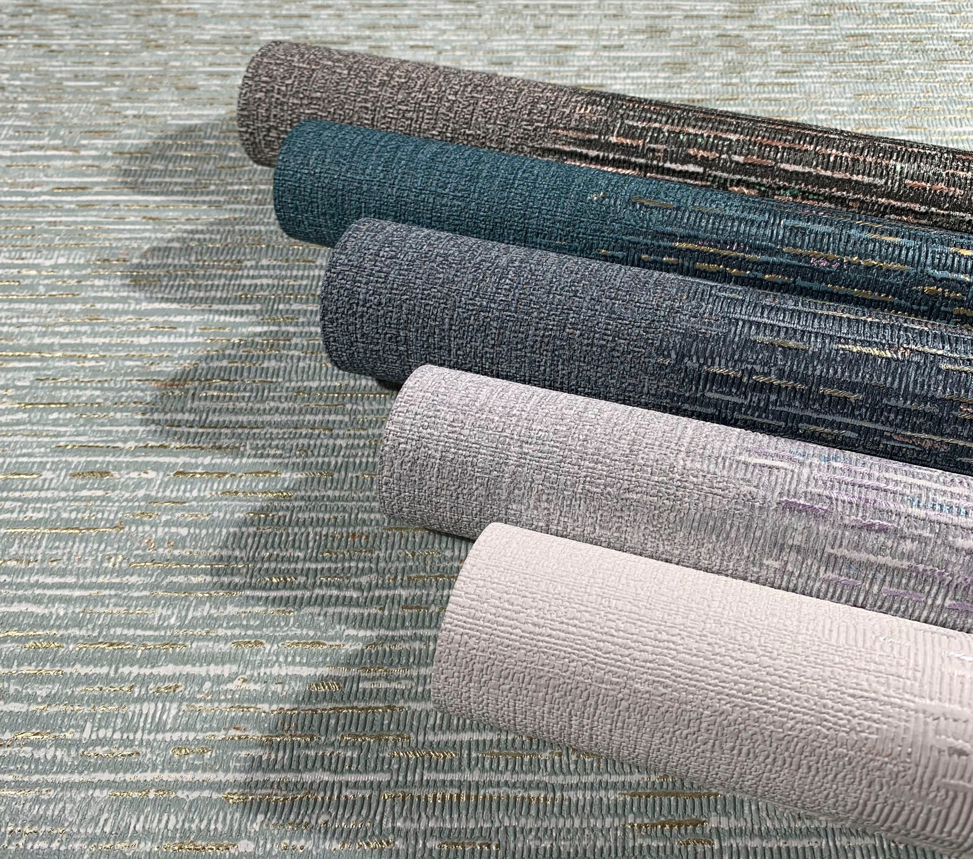 Marburg Vliestapete Jewellery, geprägt, Streifen, matt, Kunst moderne Tapete für Wohnzimmer Schlafzimmer Küche