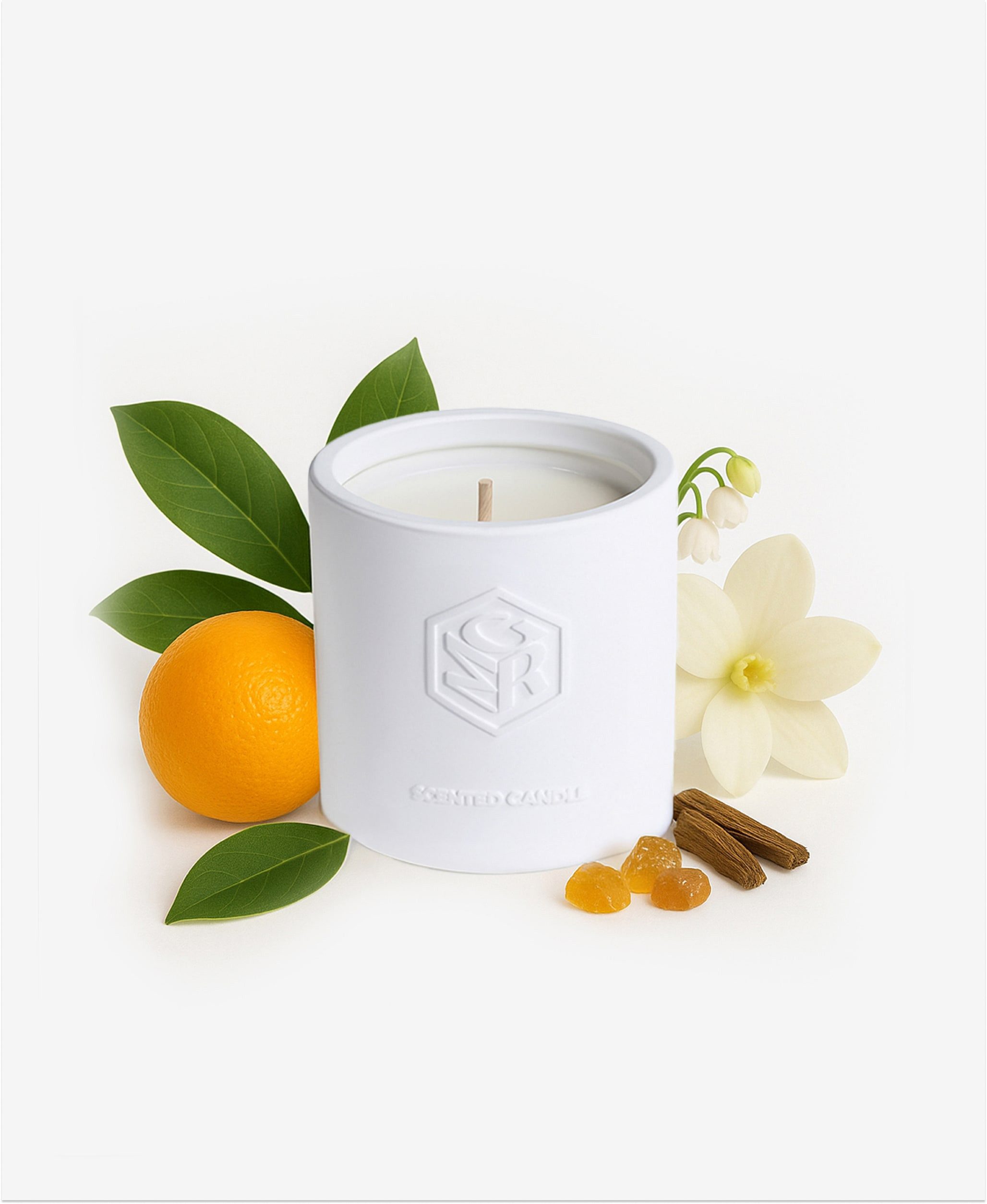 GLAMIRA Stumpenkerze Fleur Océan (1-tlg), Duftkerze mit Magnolie, Amber und Moschus