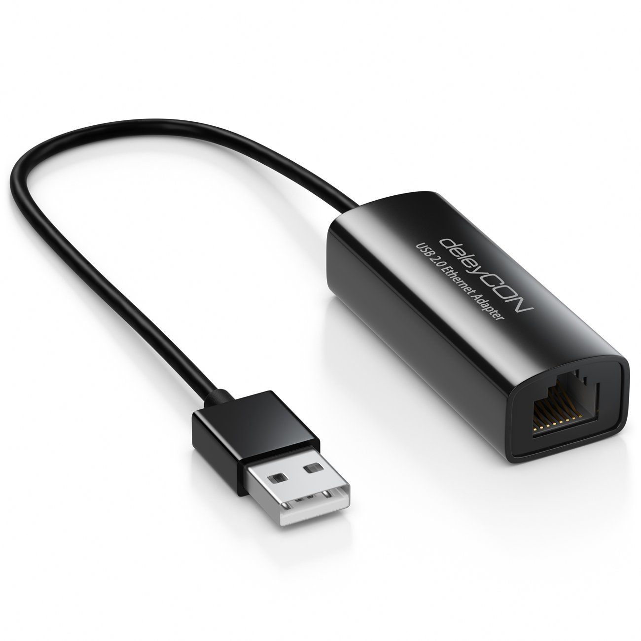 deleyCON LAN Adapter USB Netzwerkadapter A zu RJ45 Notebook Ultrabook Netzwerk-Adapter