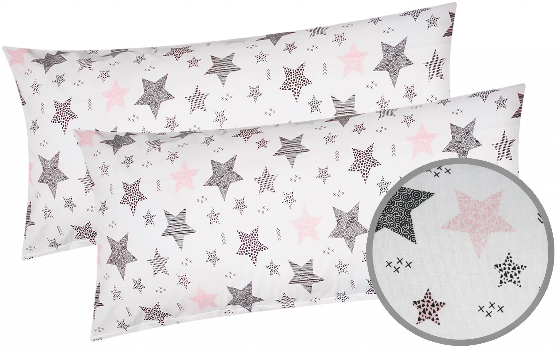 Heubergshop Kissenbezug, (2 Stück), 2er Set 40x80cm - Sterne mit Punkten in günstig online kaufen