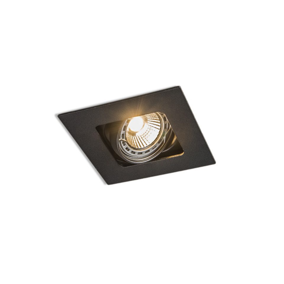 Qazqa LED Einbaustrahler Artemis, ohne Leuchtmittel, GU10, Schwarz, Modern, Stahl, 1-flammig