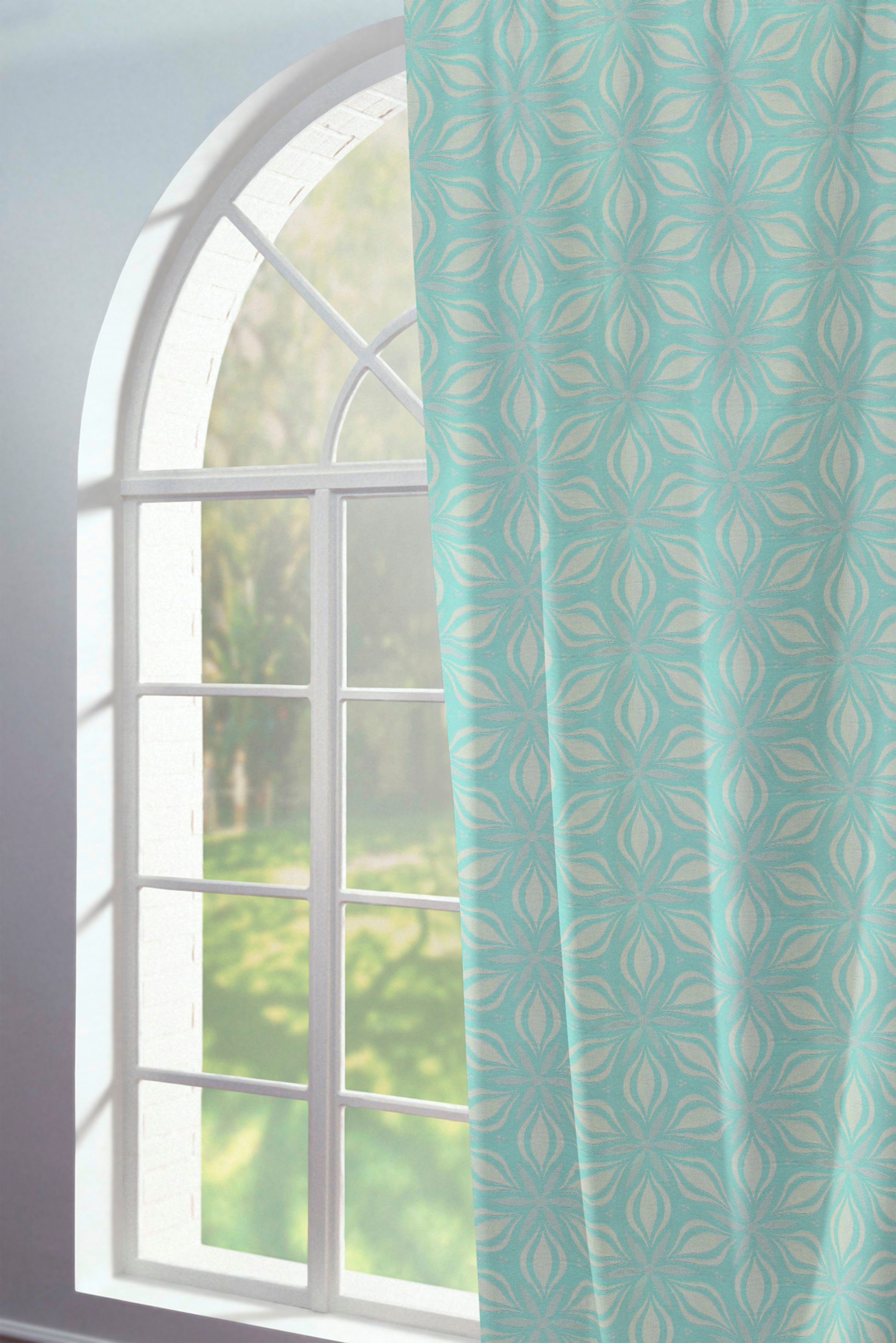 Adam Vorhang Retro Floret (1 St), Ösen, blickdicht, Jacquard, aus 100% Bio-Baumwolle