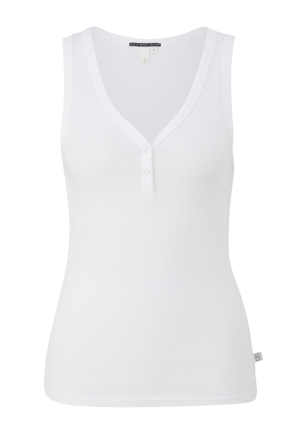 QS T-Shirt Basic mit Rippstruktur und günstig online kaufen