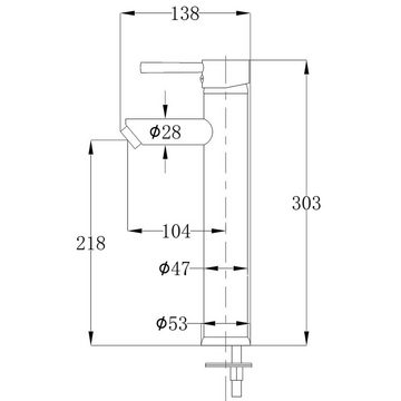 vidaXL Küchenarmatur Bad-Wasserhahn Mischbatterie Messing Waschbecken Armatur