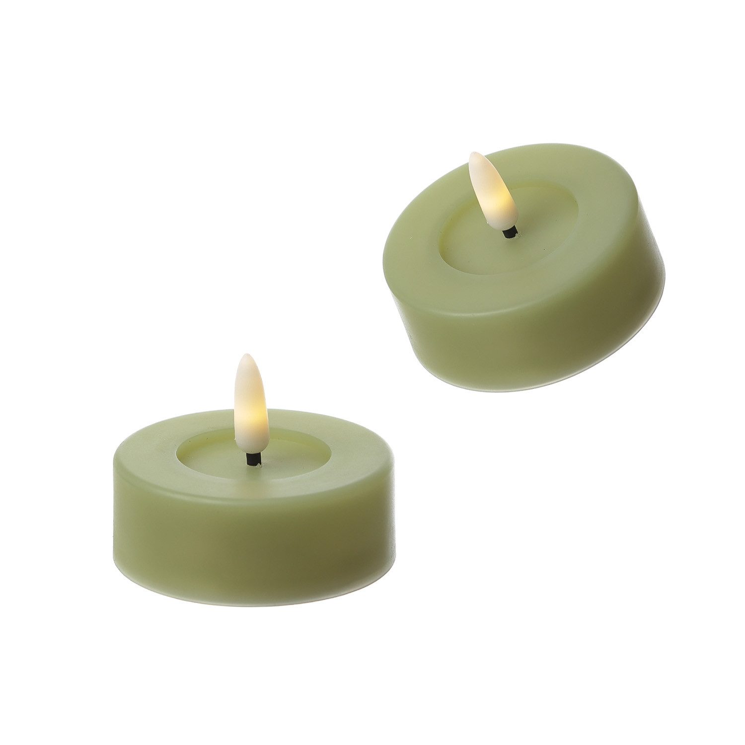 MARELIDA LED-Kerze LED Maxi Teelichter XL Jumbo Outdoor Timer D: 6,8cm grün günstig online kaufen