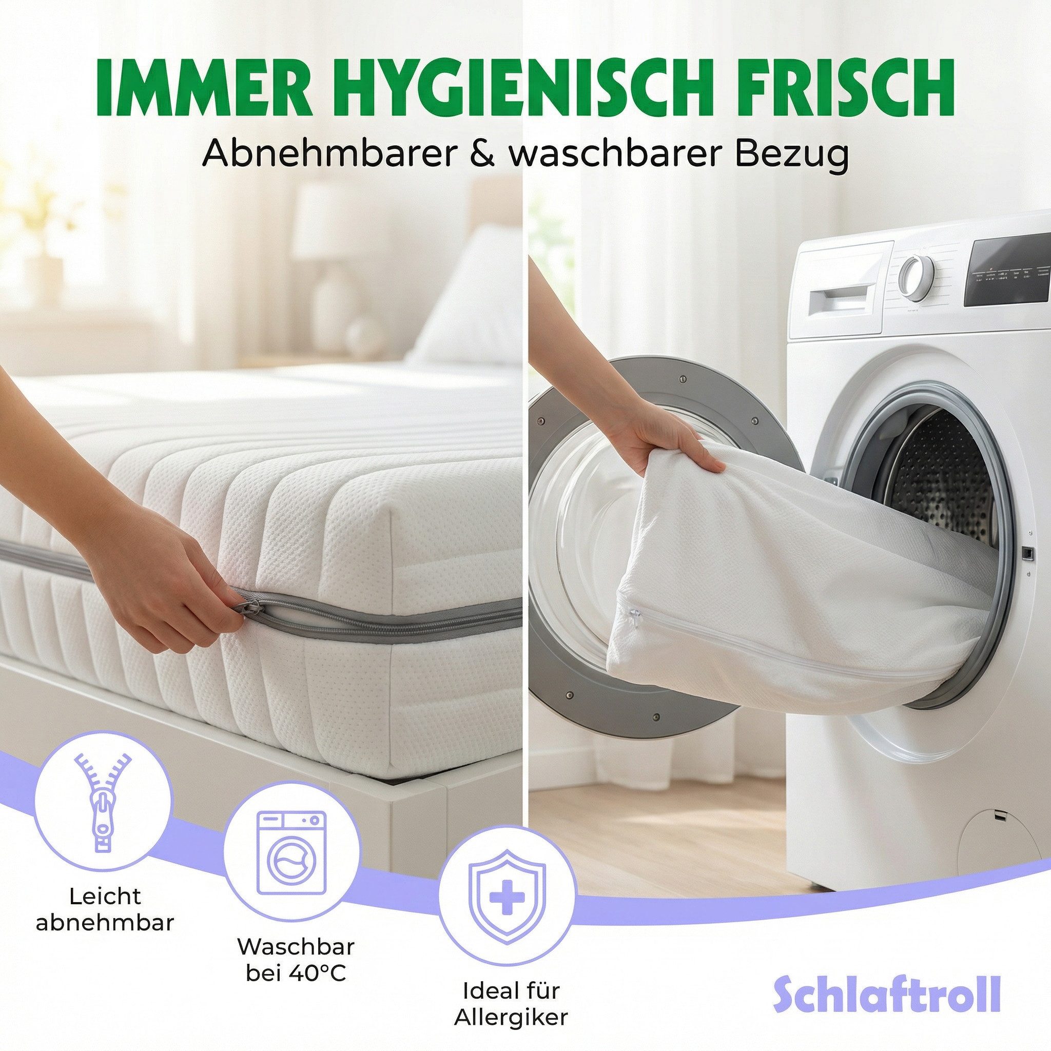 Kaltschaummatratze 25 cm 7 Zonen, H2/H3 Balance, wendbar, atmungsaktiv, Schlaftroll, 90x200, 140x200 und weitere Größen