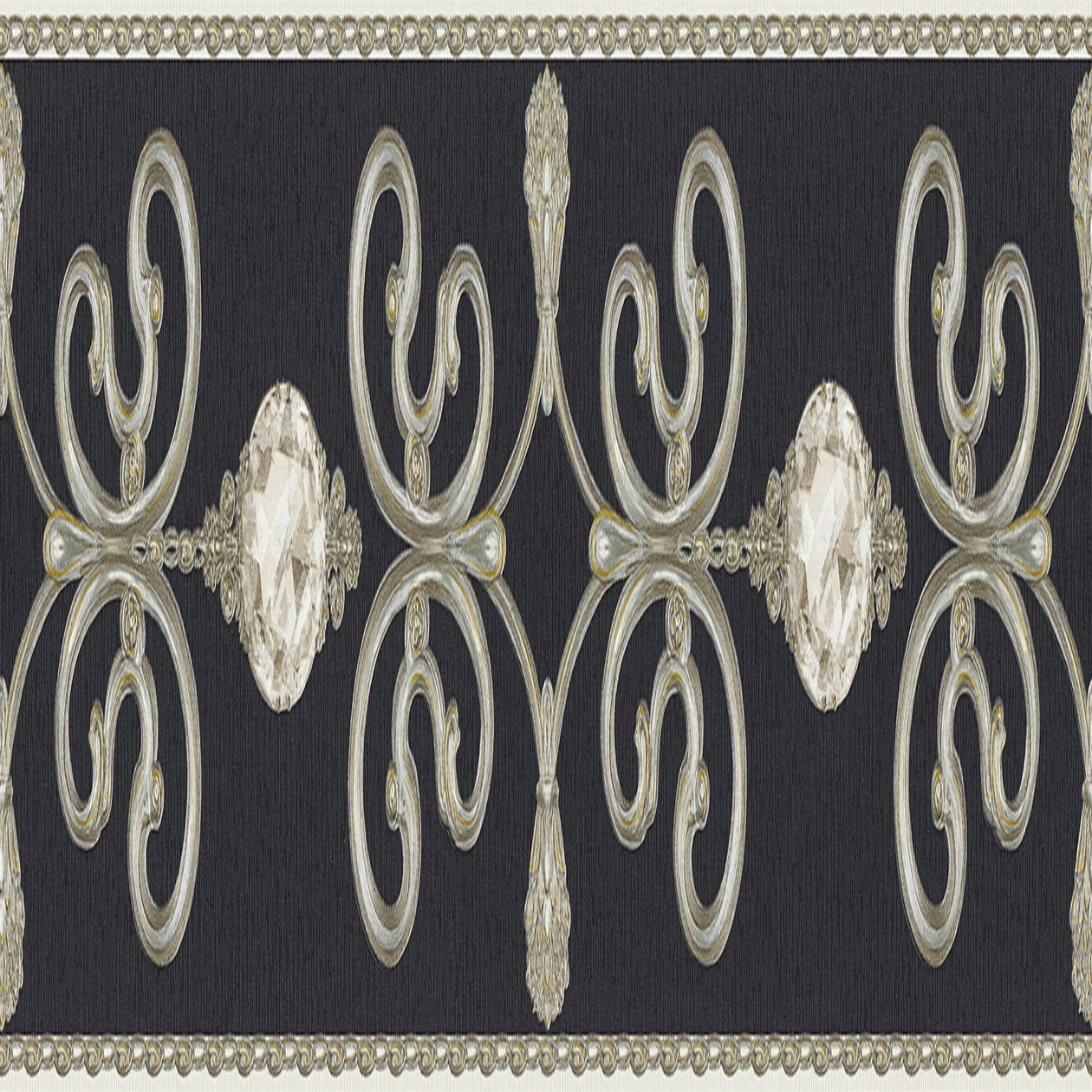 A.S. Création Papiertapete Only Borders 10, 369161, Barock, 0.15 x 5 m, Schwarz