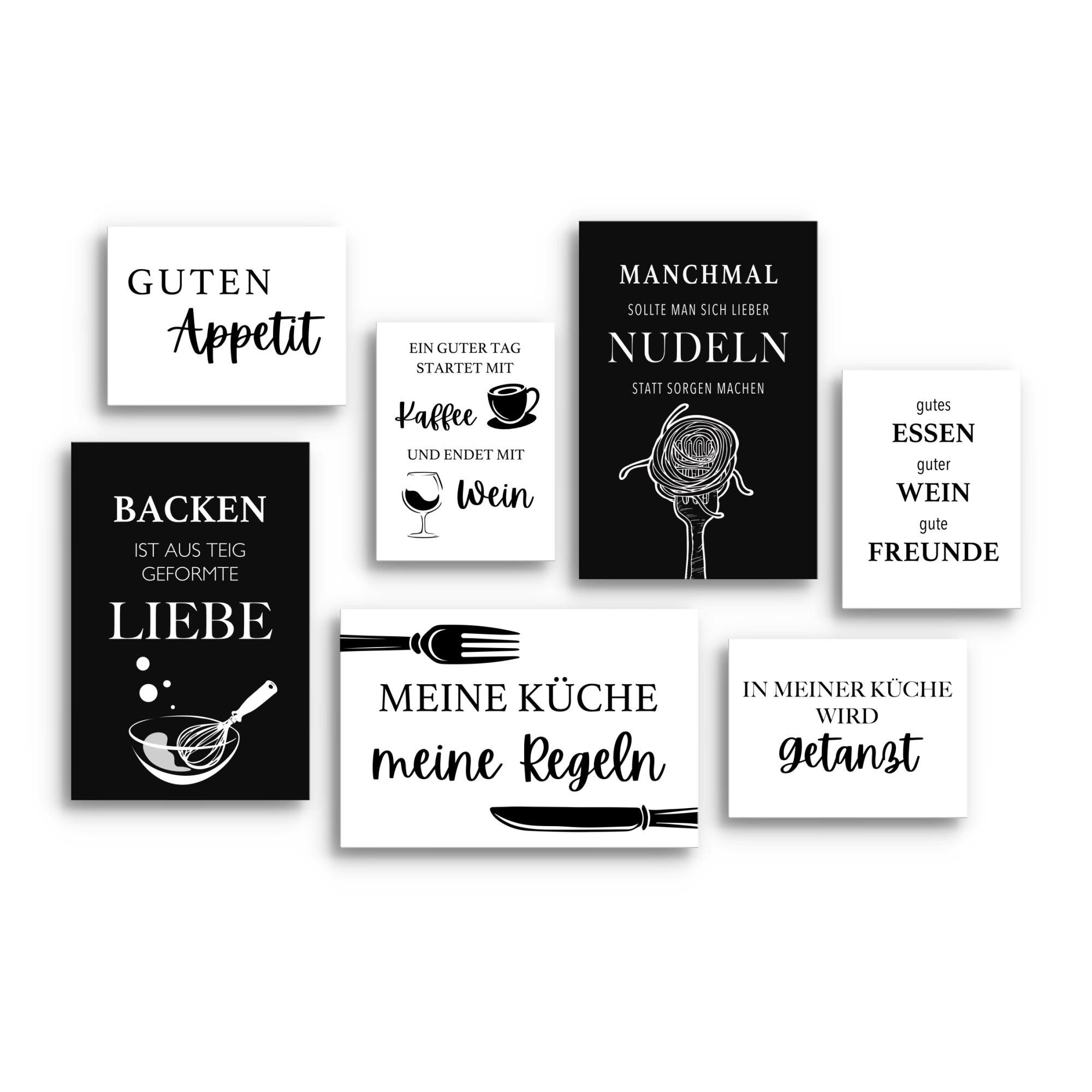 Novart Wandbild Küche Schwarz Weiss Esszimmer Küchenbilder Set günstig online kaufen