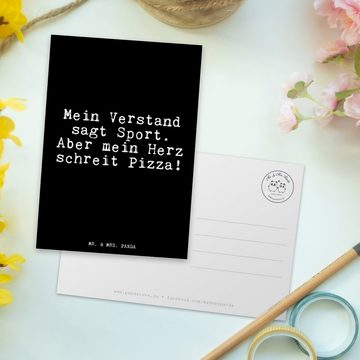 Mr. & Mrs. Panda Postkarte Mein Verstand sagt Sport.... - Schwarz - Geschenk, Diät, Geschenk Fra, Matte Rückseite