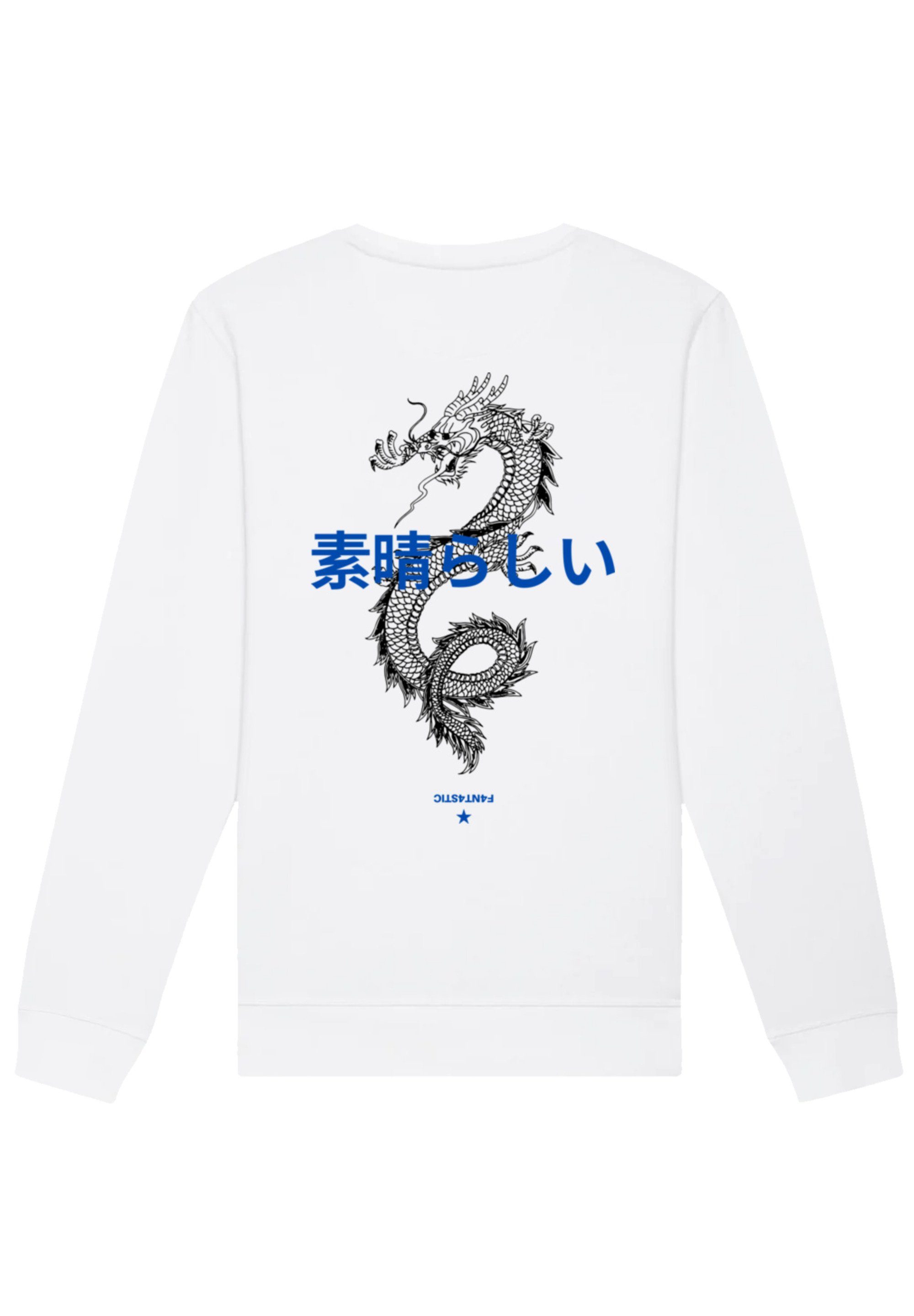 weiß Drache F4NT4STIC Print Sweatshirt Japan