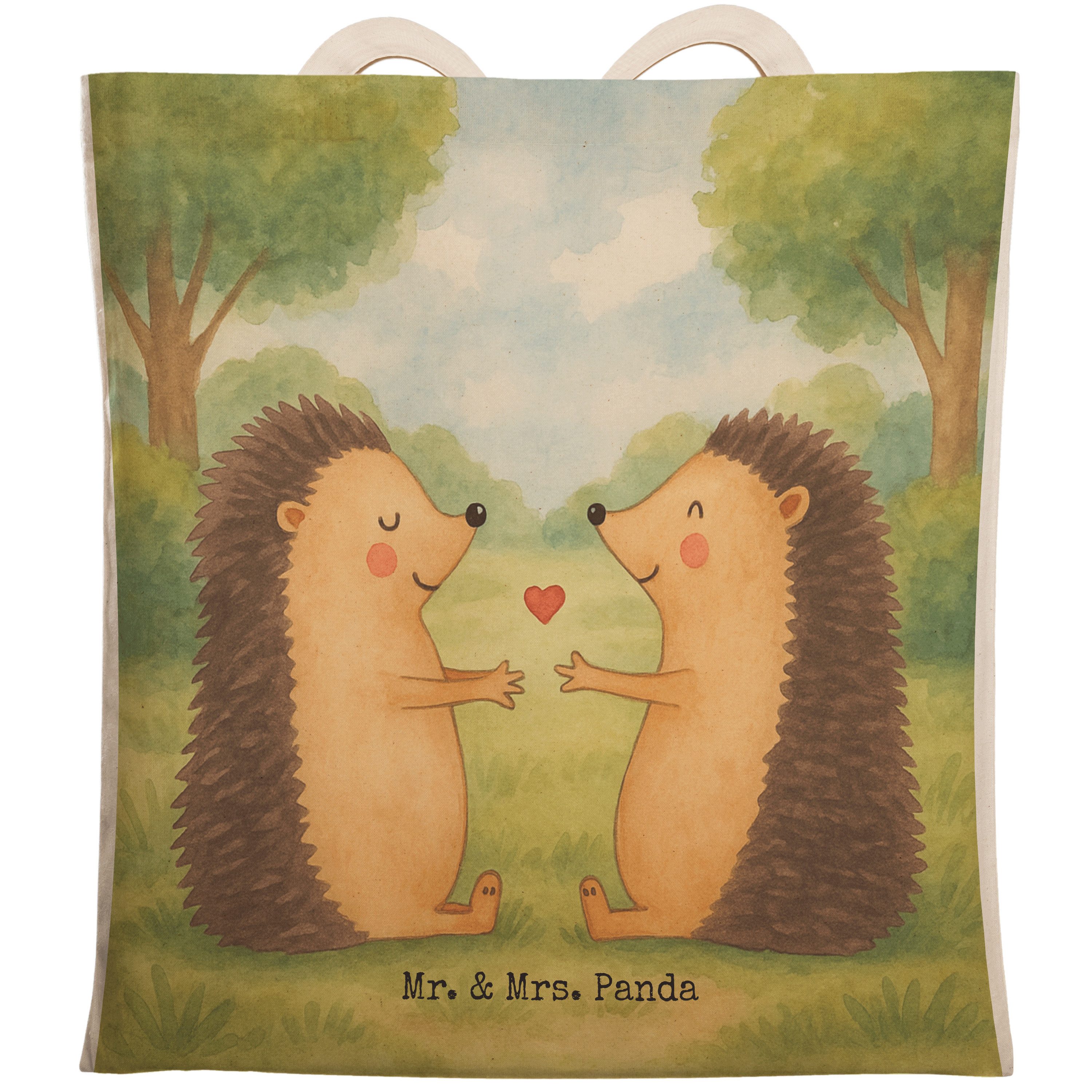 Tragetasche Igel Liebe Design, Einkaufstasche, Weiß, Tasche, Freundin, Geschenk