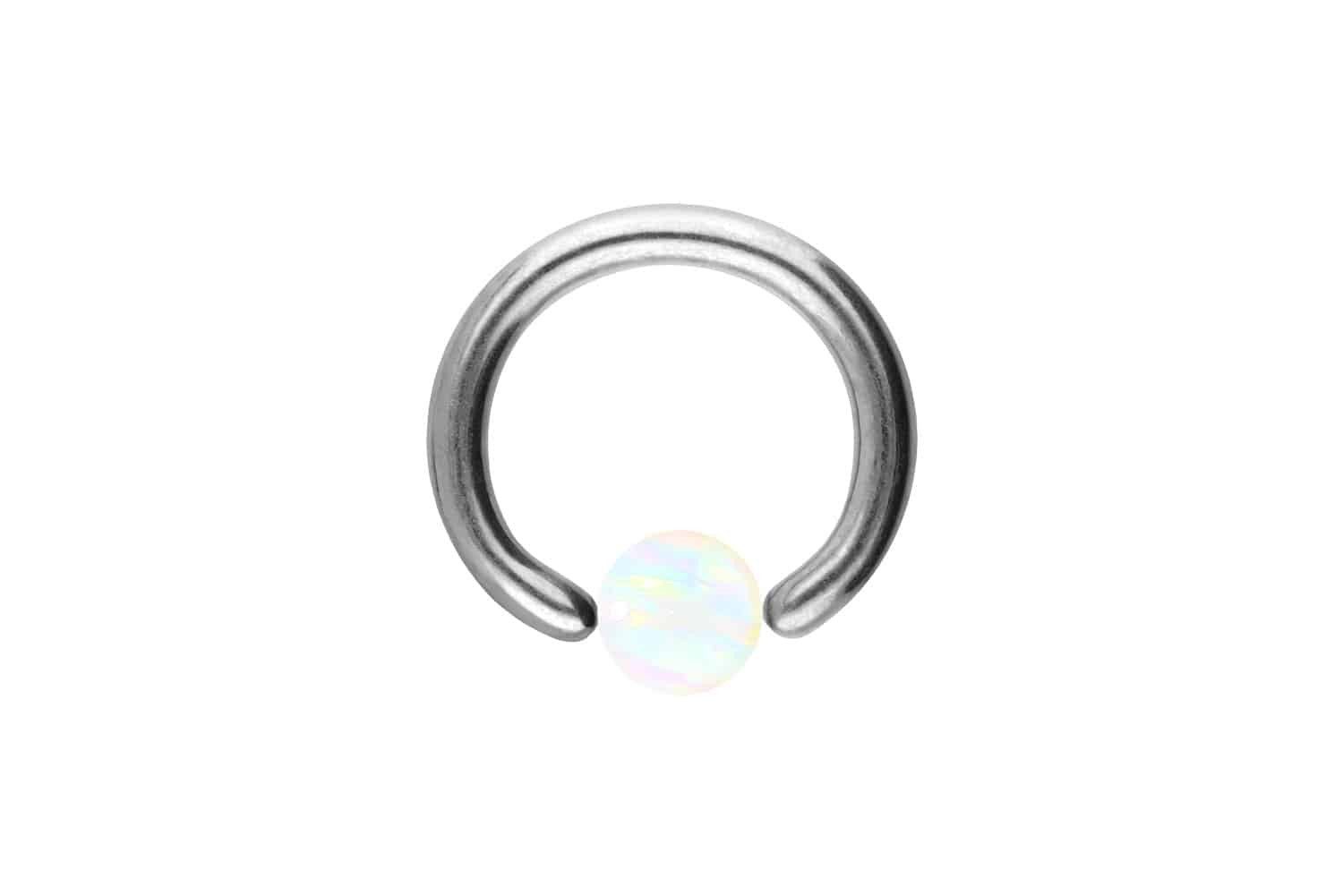 Nasenpiercing Chirurgenstahl Klemmkugelring SYNTHETISCHER OPAL