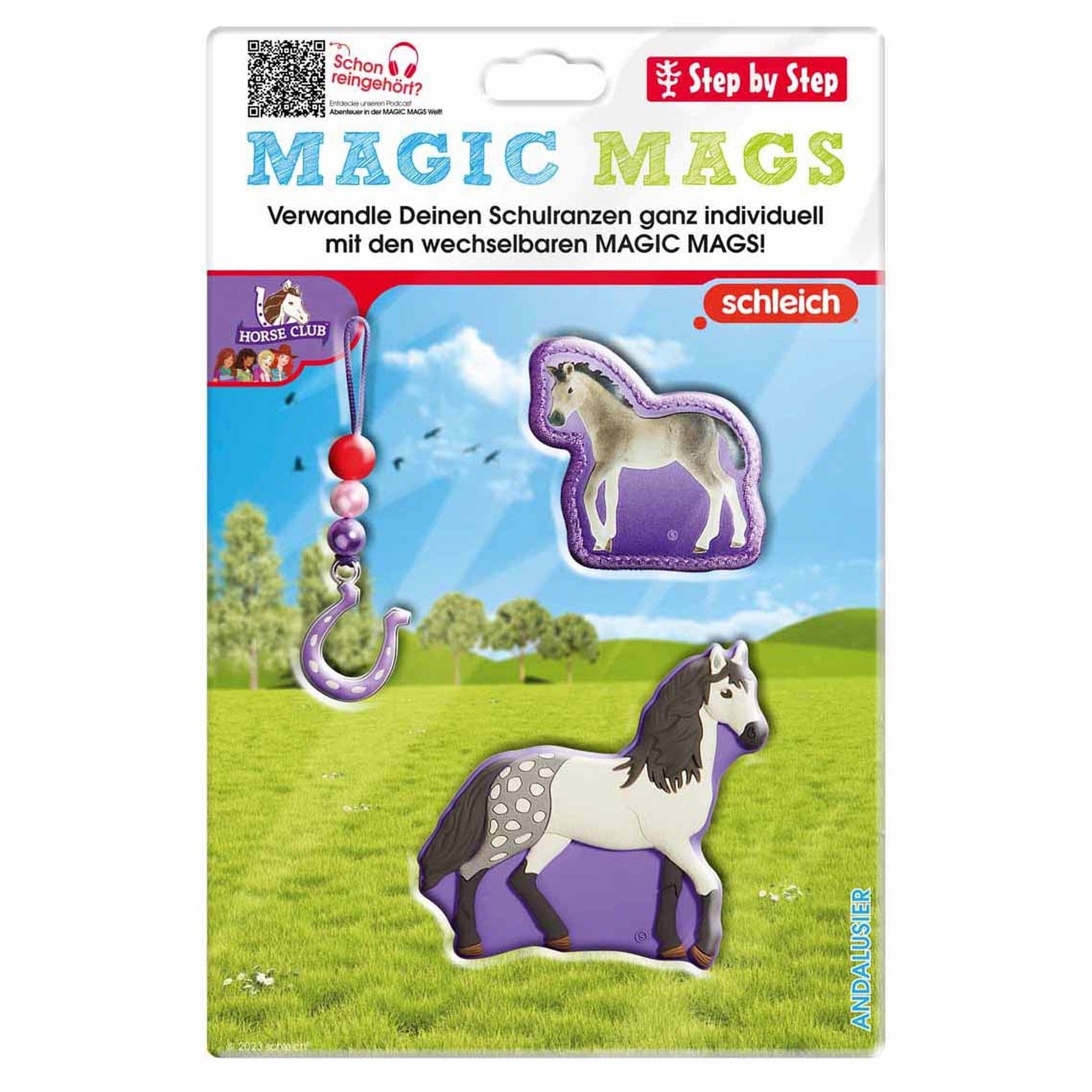 Step by Step Schulranzen Zubehör-Set "Magic Mags" Schleich (Andalusier)