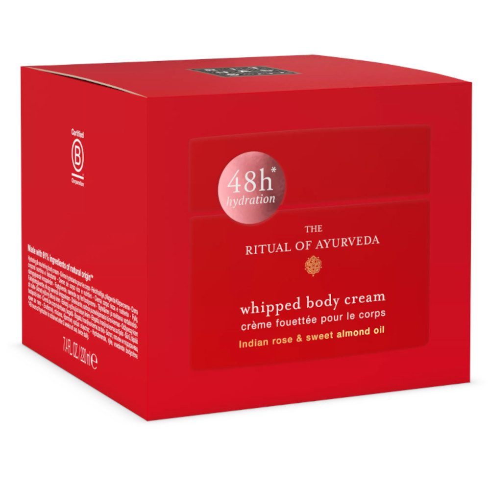 Rituals Körpercreme Ayurveda Whipped Body Cream – 220 ml, Glas, 1-tlg., Whipped Body Cream – 48 h Feuchtigkeit, Pflegekomplex, Nachfüllbar